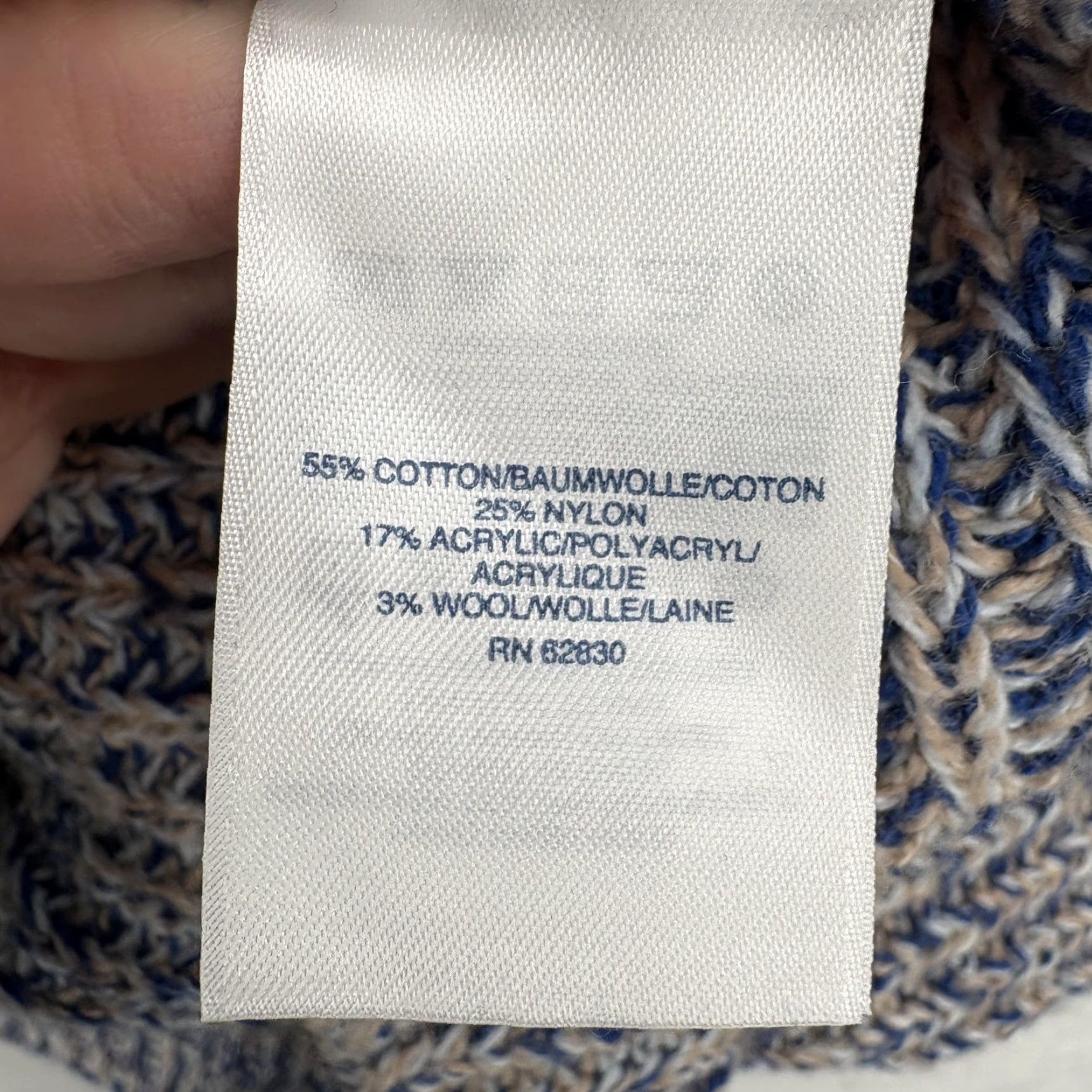 Lands' End VINTAGE Lands' End Sweater Womens 2X Blue Marled Cowl Neck Chunky Knit Pullover Relaxed Size XXL / US 16-18 / IT 52-54 - 5 Thumbnail