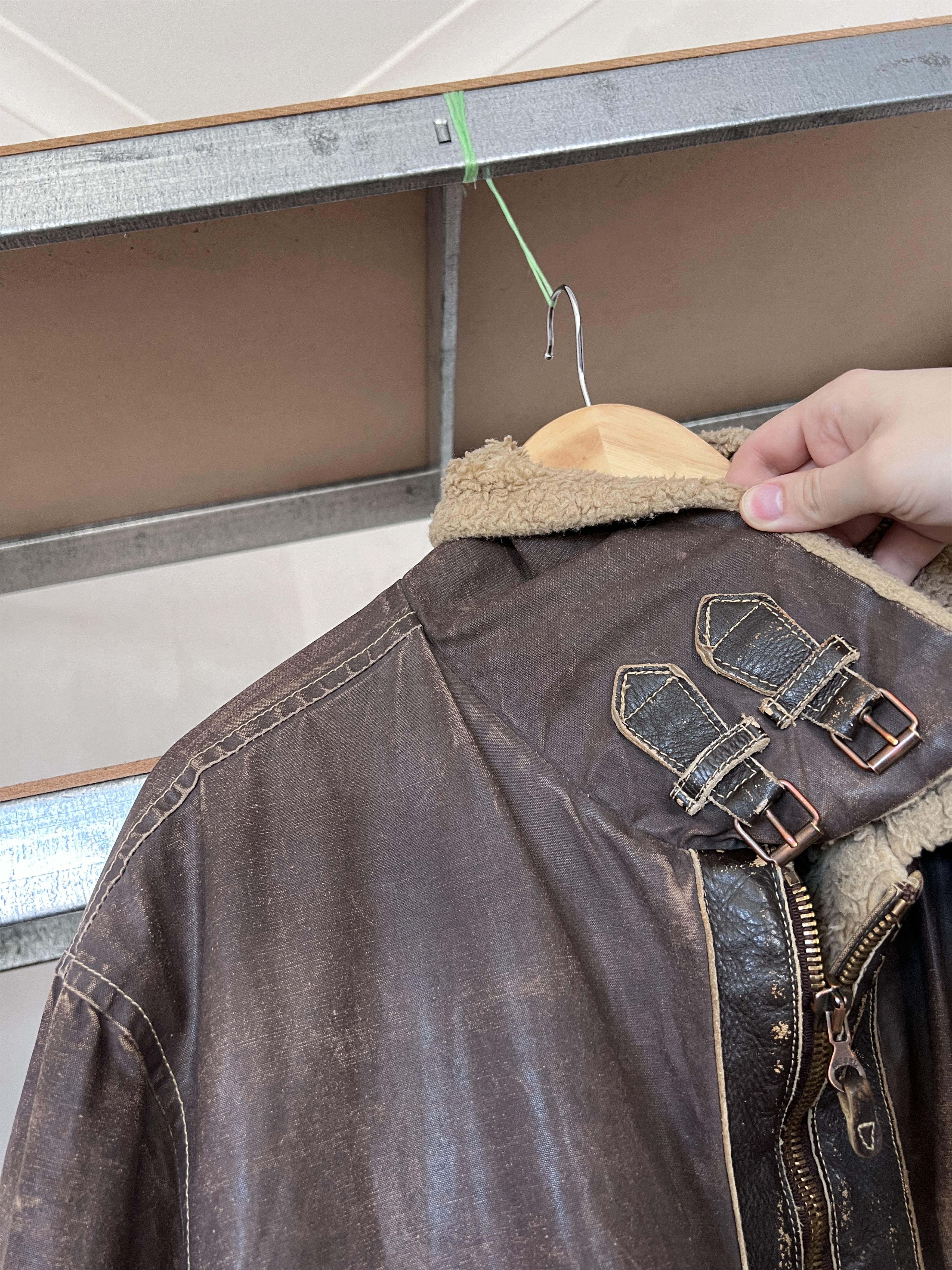 Diesel Diesel Vintage DMB 1955 Wax Sheepskin Distressed Jacket Size US XXL / EU 58 / 5 - 9 Thumbnail