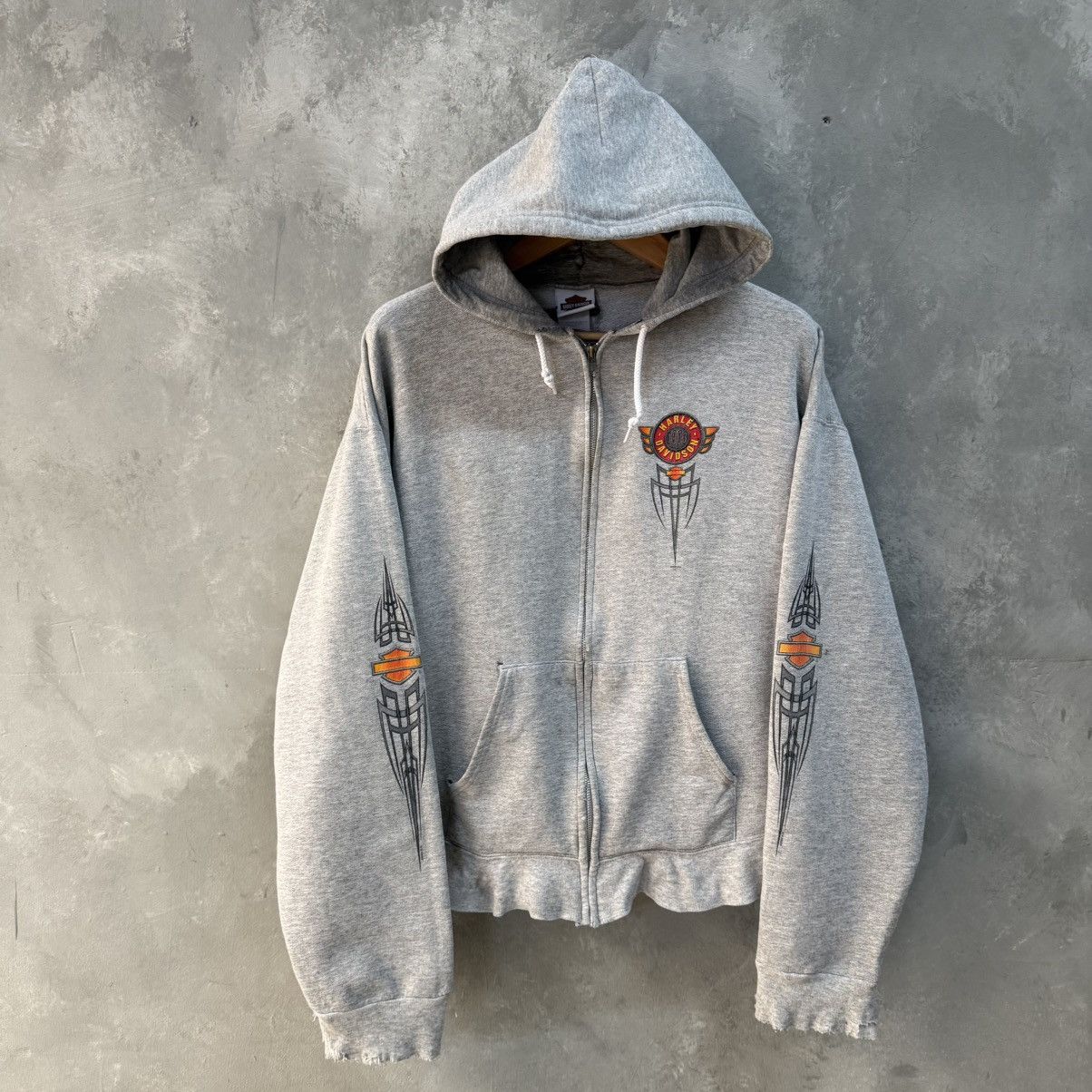 Harley Davidson Harley Davidson 00’ Tribal Zip Hoodie Distressed South Coast Size US M / EU 48-50 / 2 - 2 Thumbnail