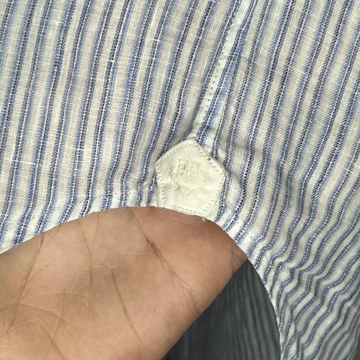 Loro Piana Loro Piana Light Blue White Old money Linen Shirt Button Up Size US XL / EU 56 / 4 - 11 Thumbnail