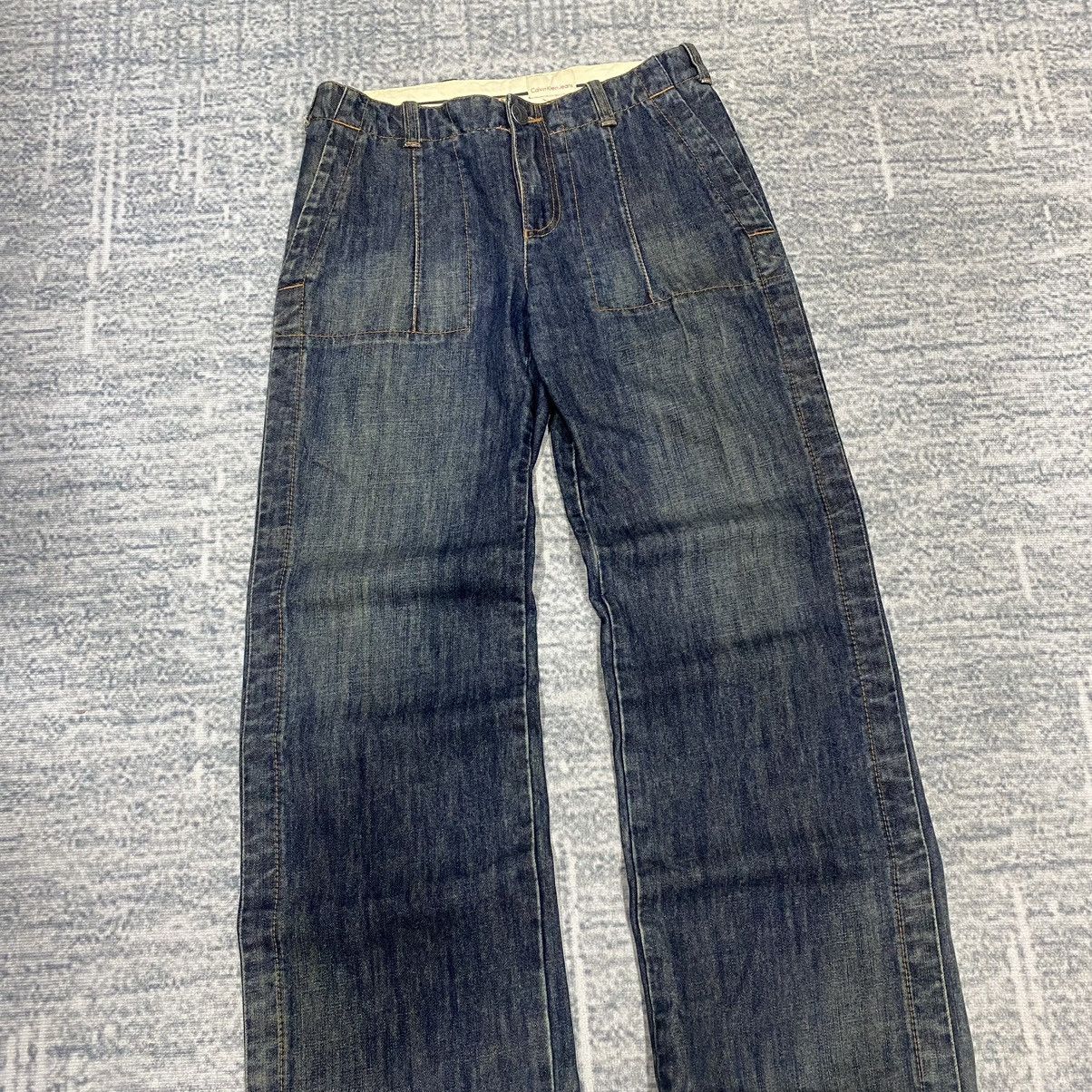 Calvin Klein × Vintage Sick☠️ CK Utility Baker Pants Jeans Loose 80s Size US 32 / EU 48 - 4 Thumbnail