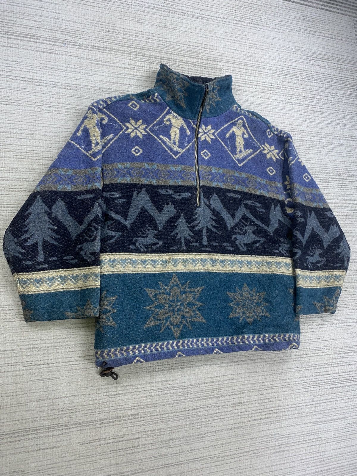L.L. Bean Vtg 80s L.L.Bean Portugal Multicolour Ski Wool Navajo Jacket Size US M / EU 48-50 / 2 - 3 Thumbnail