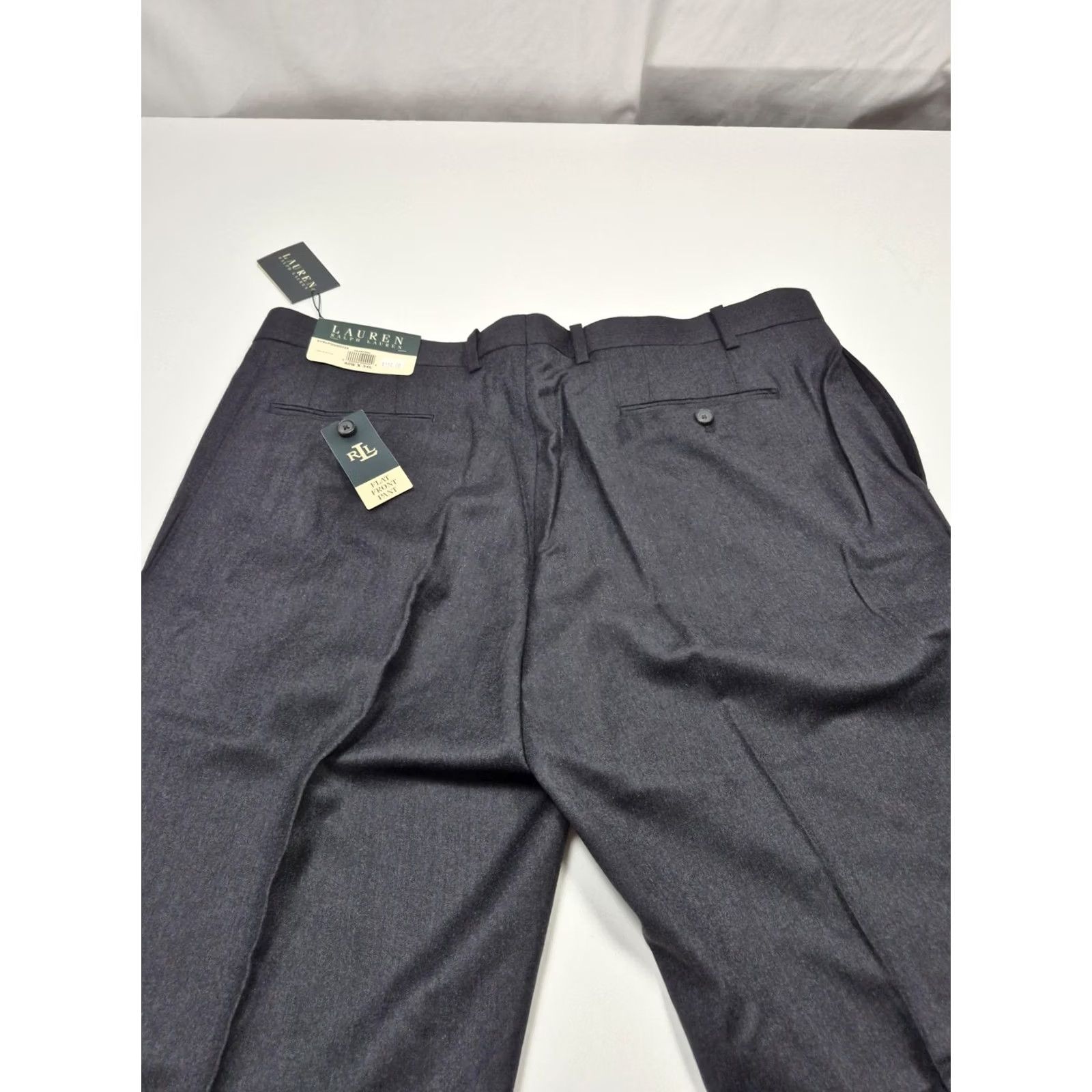 Ralph Lauren VTG Lauren Ralph Lauren Dress Pants Men's 40x34 Gray Wool Flat Front NWT Office Size US 40 / EU 56 - 6 Thumbnail