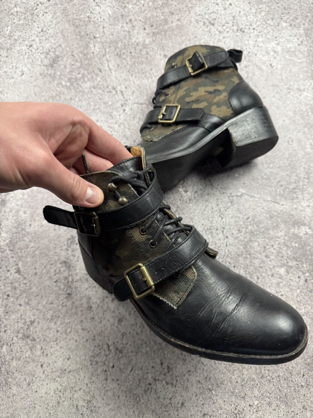 Vintage Vintage Leather Cowboy Japanesse Camo Y2K Boots Heels Rare Size US 9 / IT 39 - 19 Thumbnail