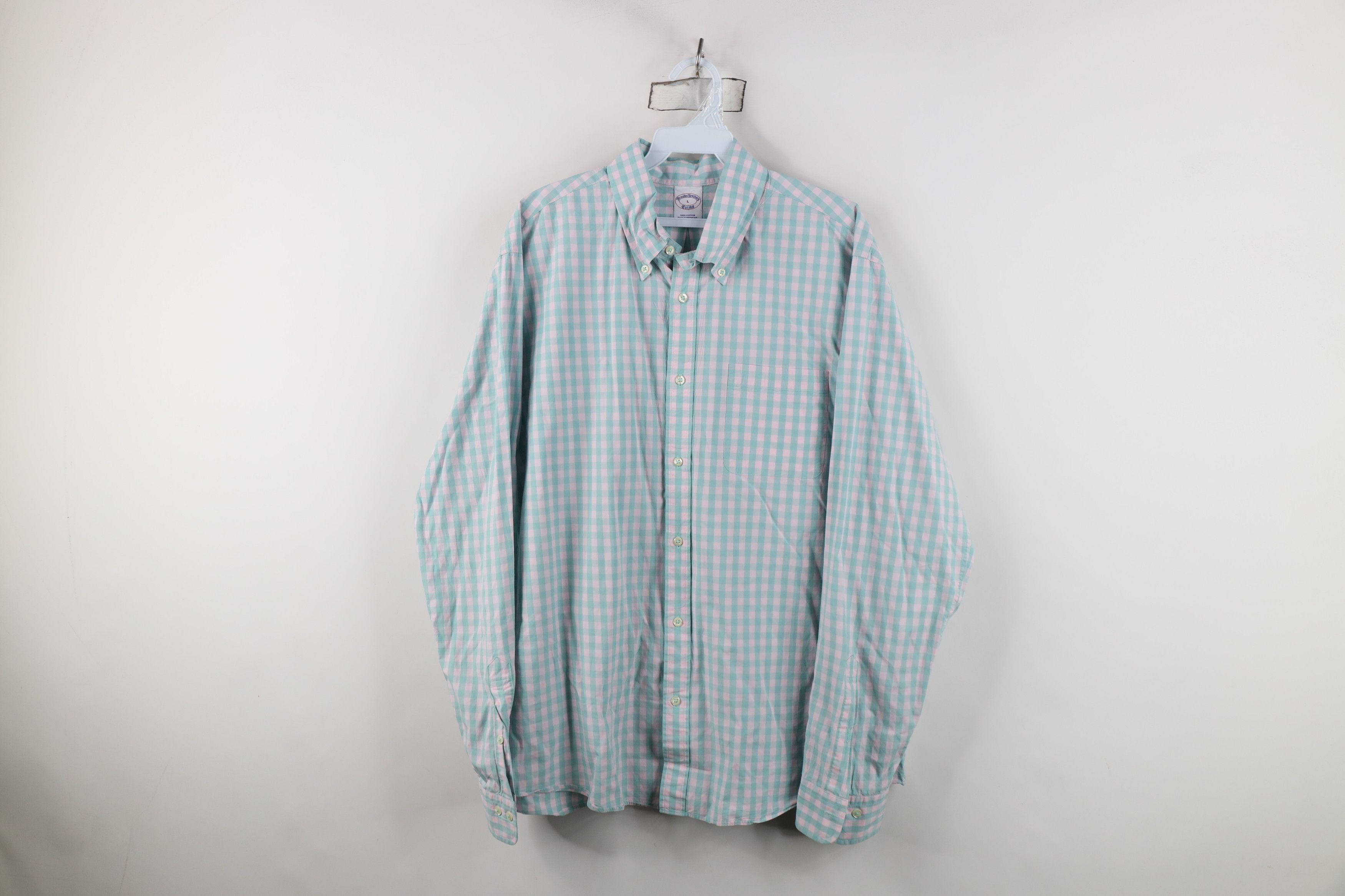 Brooks Brothers Brooks Brothers Cotton Button Down Shirt Pink Plaid OCBD Size US L / EU 52-54 / 3 - 1 Thumbnail
