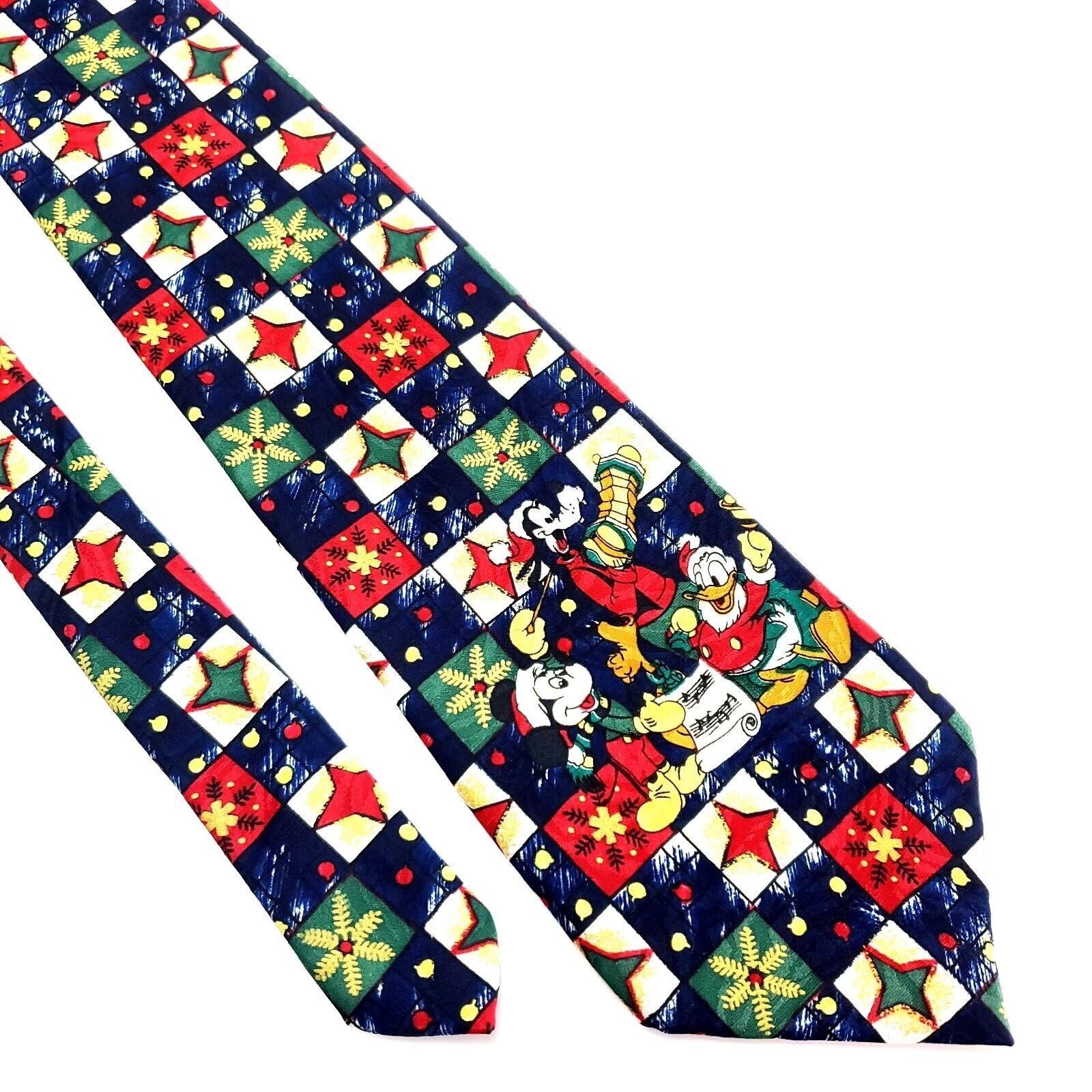 Mickey Unlimited Mickey Unlimited Polyester Tie Wide Blue Christmas Goofy Don Size ONE SIZE - 1 Thumbnail