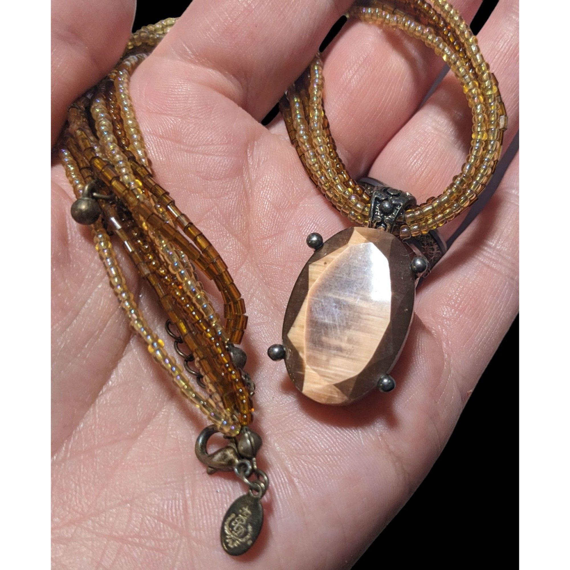 Other Premier Designs Vintage Brown Glass Pendant Necklace Size ONE SIZE - 5 Thumbnail