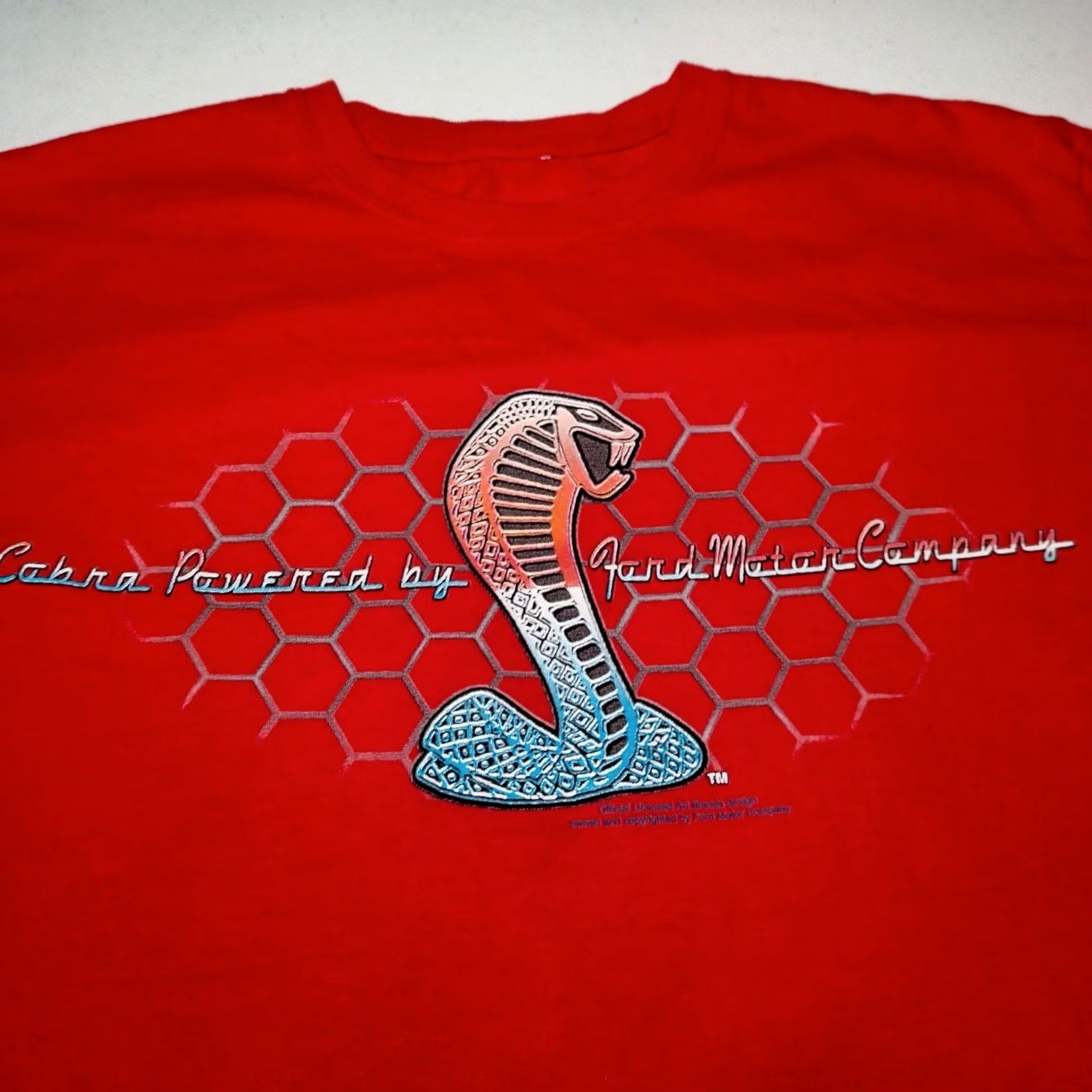 Ford Ford Cobra Shirt M Red Cotton Blend Knit Short Sleeve Graphic T-Shirt Men Automobile Sport Car Size US M / EU 48-50 / 2 - 2 Thumbnail
