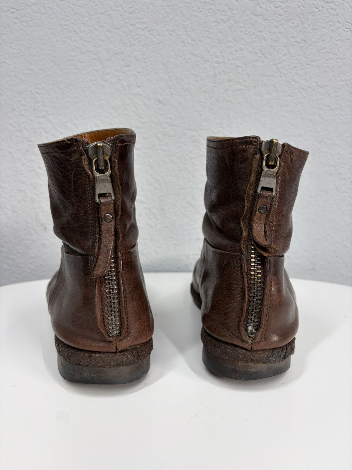 Hedi Slimane Vintage 00s Guidi CCP Style Distressed Leather Biker Boots Size US 9 / EU 42 - 18 Thumbnail