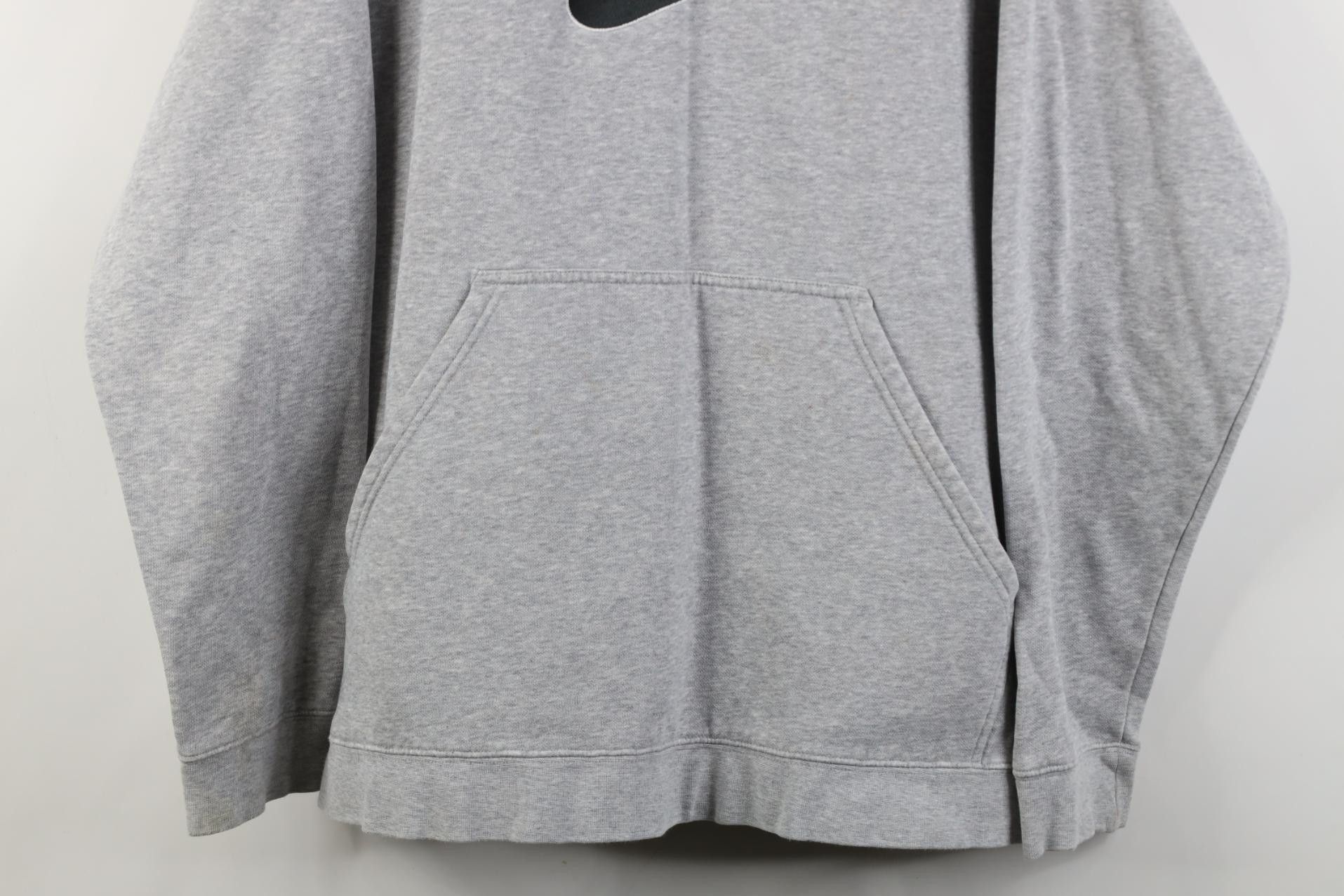 Nike Vintage Y2K Nike Center Big Swoosh Hoodie Sweatshirt Gray Size US L / EU 52-54 / 3 - 3 Thumbnail