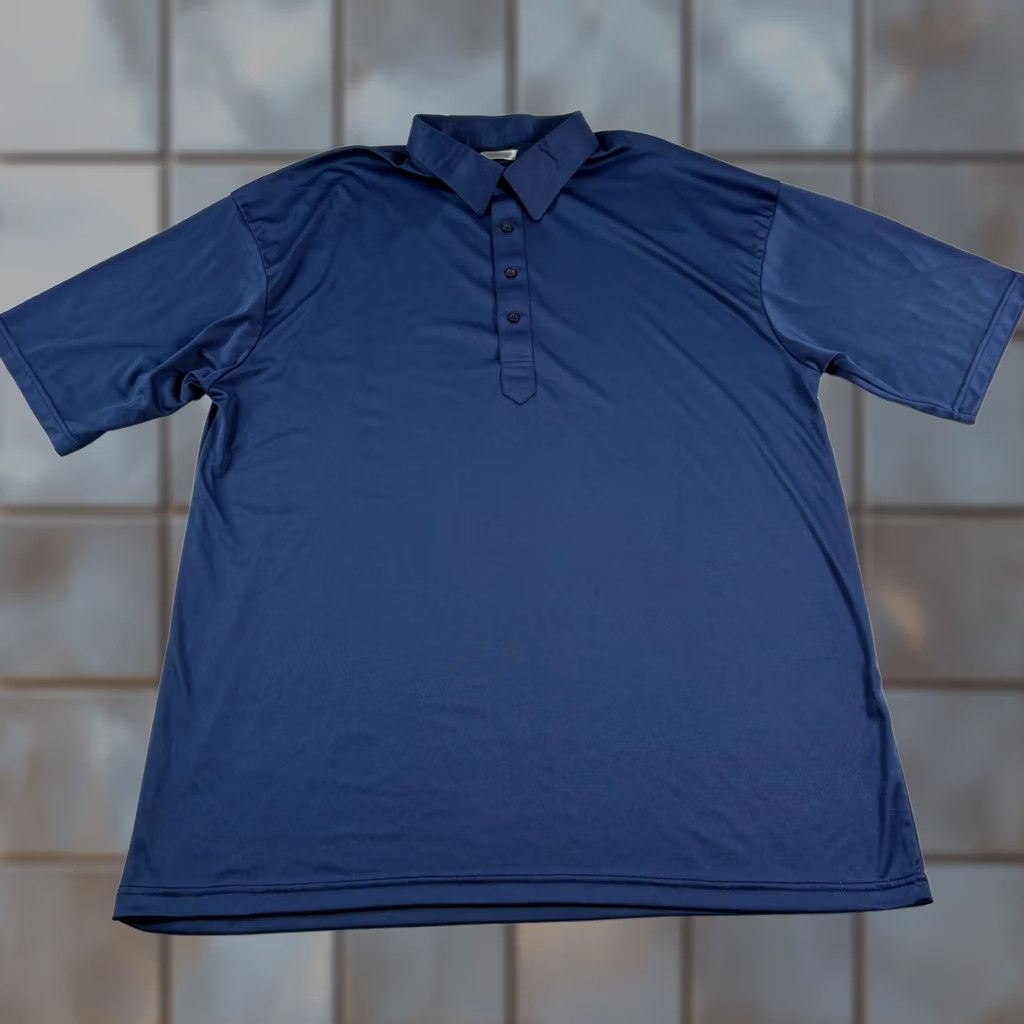 CO Collars & Co Polo Shirt Men 3XL Blue Short Sleeve Button Collared Solid Preppy Stretch Golf Performance Size US XXL / EU 58 / 5 - 1 Thumbnail