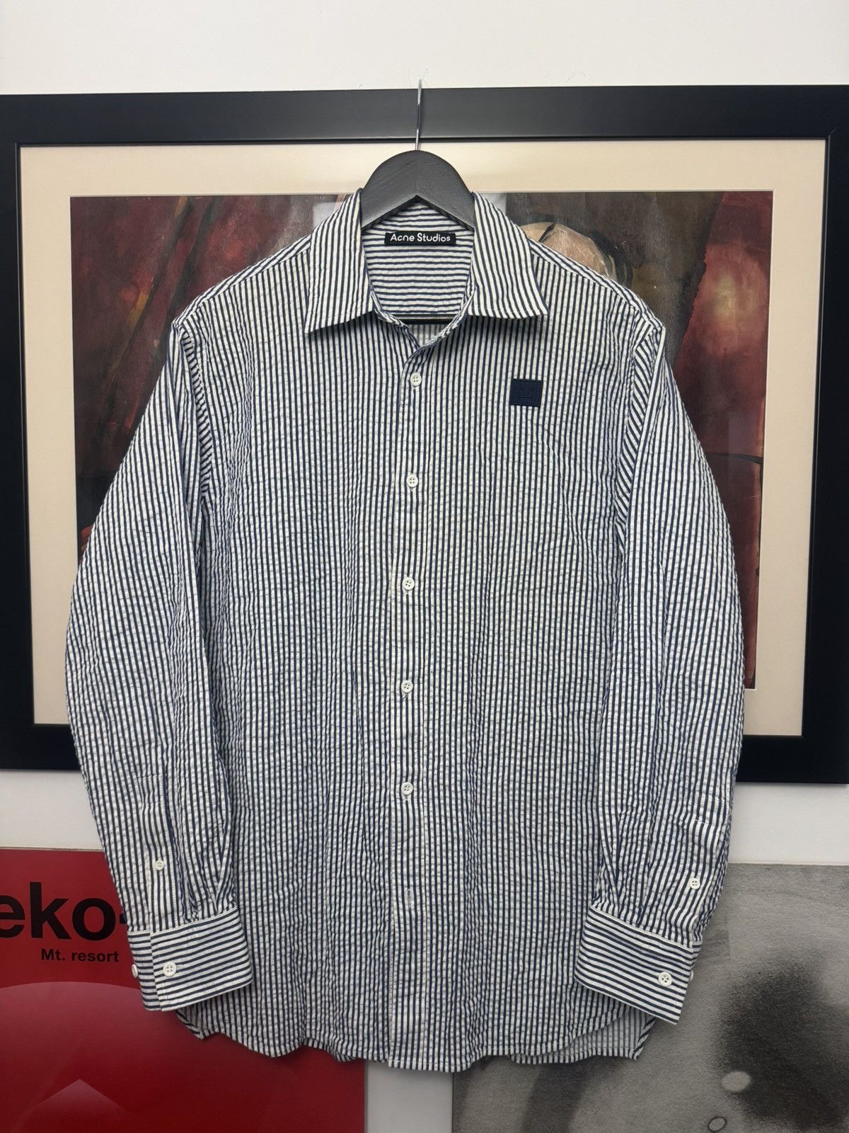 Acne Studios Acne Studios Fairview Face Mini Logo Stripes Shirt Button Up Size US M / EU 48-50 / 2 - 1 Thumbnail