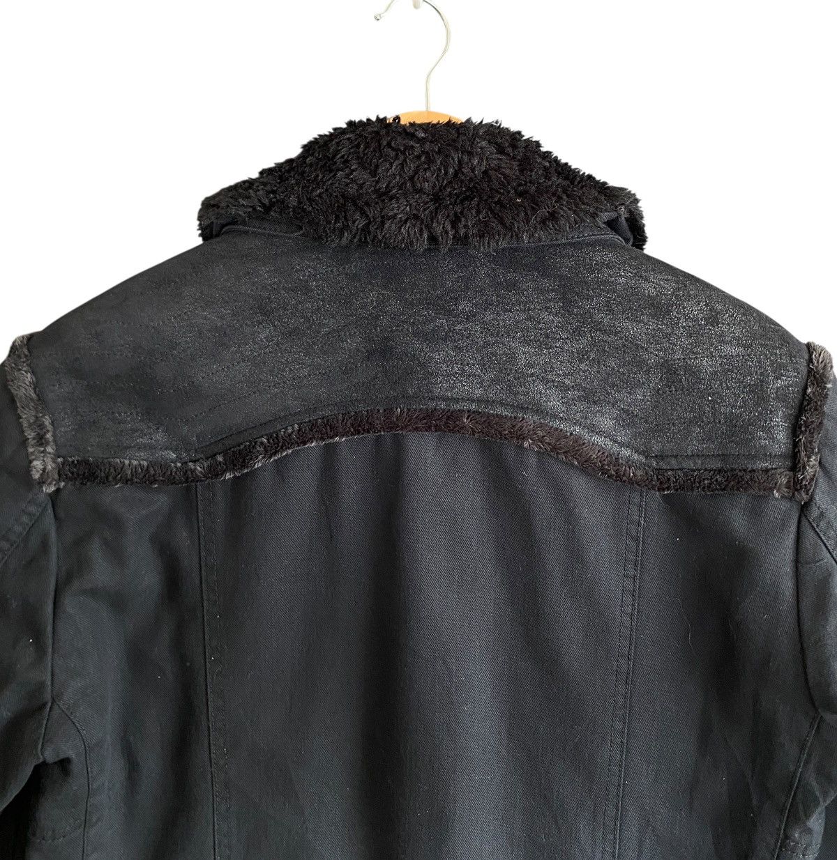 Morgan Homme Very Rare Vintage Morgan Homme Waxed Faux Fur Jacket 1990s Size US L / EU 52-54 / 3 - 4 Thumbnail