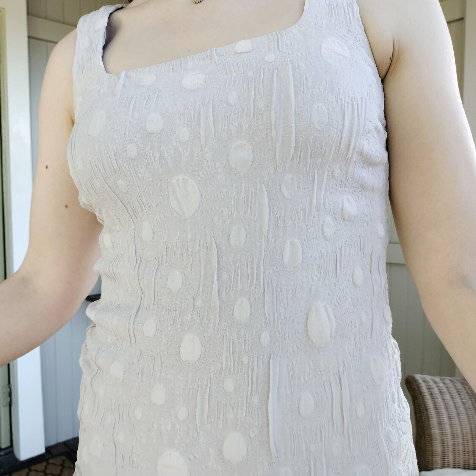 Vintage European Culture Dress Mini Bodycon Polka Dot Crinkle Size S / US 4 / IT 40 - 7 Thumbnail