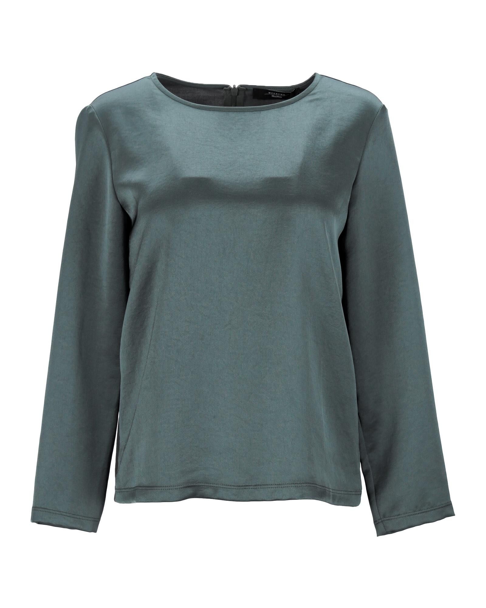 image of Green Polyester Long Sleeve Blouse By Max Mara Weekend, Women's (Size Small)