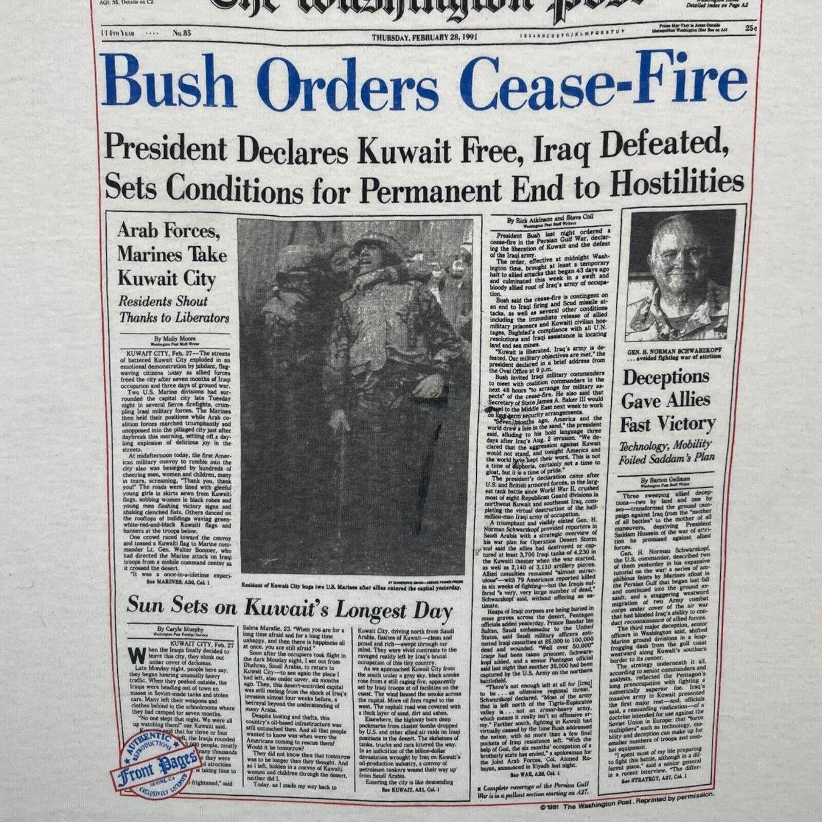 Other 1991 President Bush Washington Post Tee Size US L / EU 52-54 / 3 - 2 Thumbnail