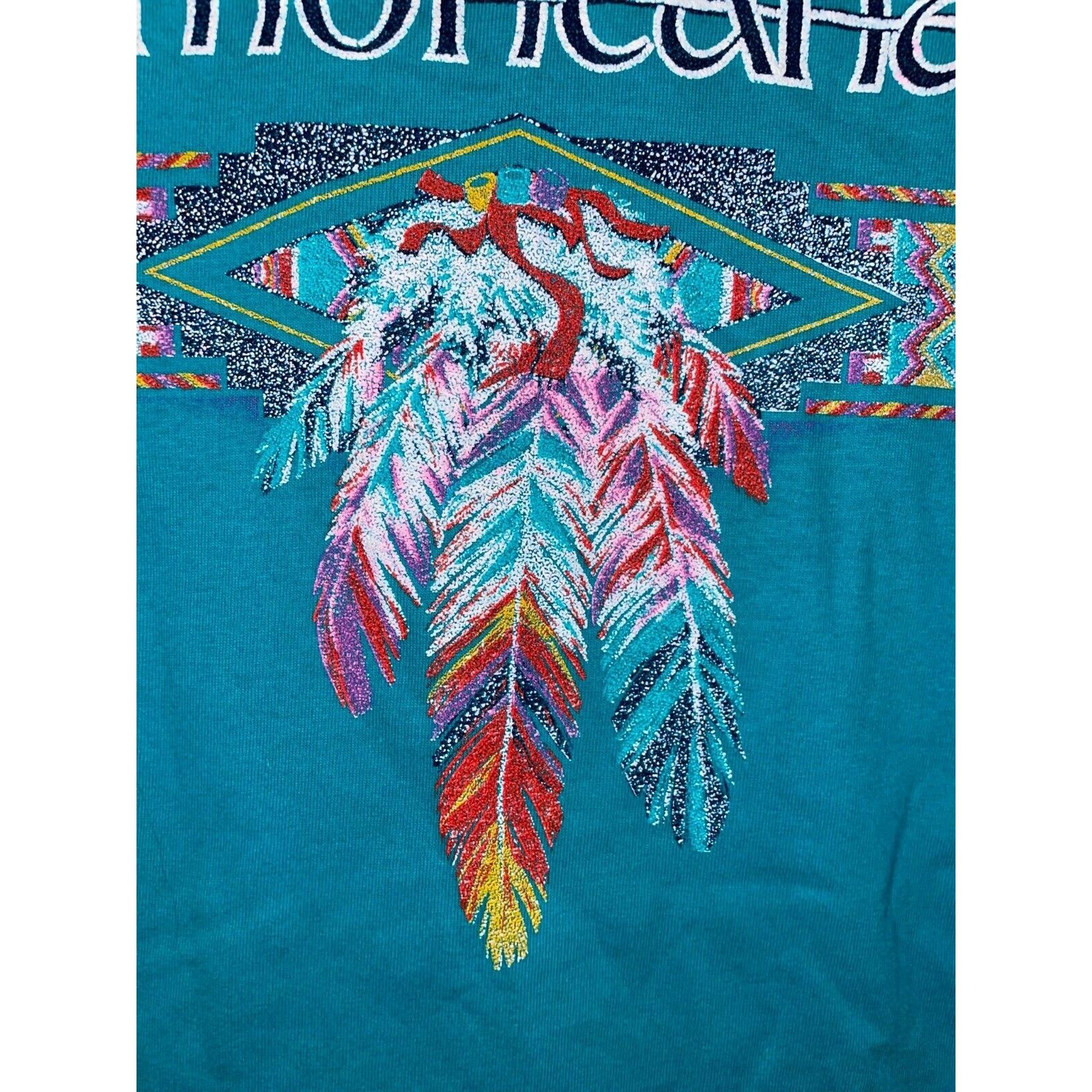 Jerzees Vintage Native American Shirt Montana Teal Tee VTG 90s Large Size US L / EU 52-54 / 3 - 5 Thumbnail