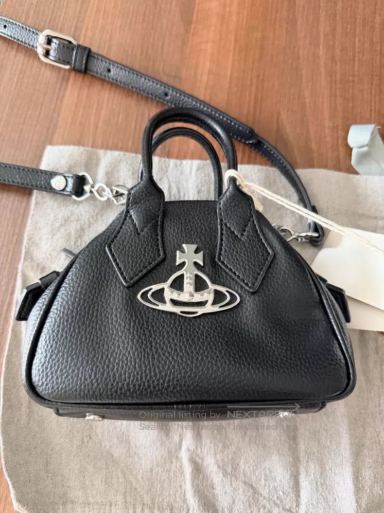 Vivienne Westwood Vivienne Westwood size os Mini Black Grain Leather Bowling Size ONE SIZE - 1 Thumbnail