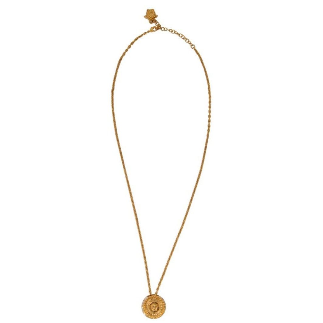 Versace Medusa Head Logo Pendant Necklace Gold Crystals Rope Size ONE SIZE - 2 Thumbnail