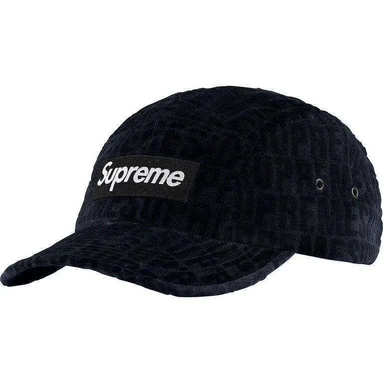 Supreme Supreme Velvet Pattern Camp Cap 'Black' Size ONE SIZE - 1 Thumbnail