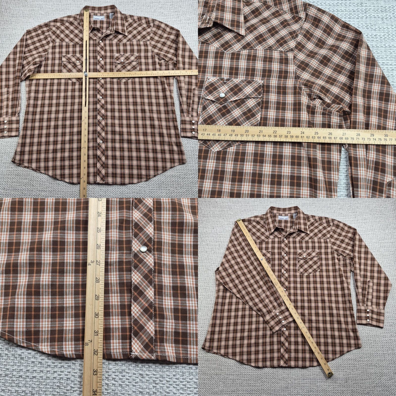 Wrangler Wrangler Wrancher Snap Up Shirt Mens 2XL Plaid Long Sleeve Western Cowboy Size US XXL / EU 58 / 5 - 8 Thumbnail