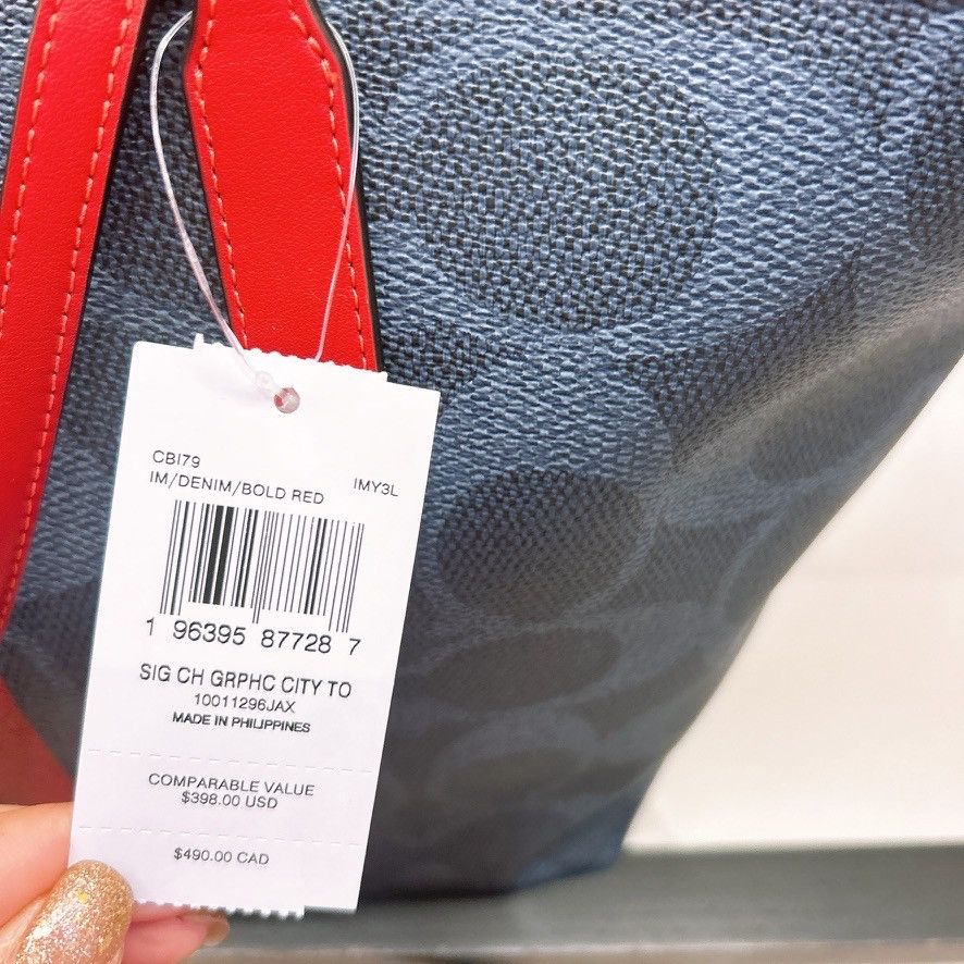 Coach City Tote Bag In Signature Canvas With Coach Graphic CBI79 Size ONE SIZE - 5 Thumbnail