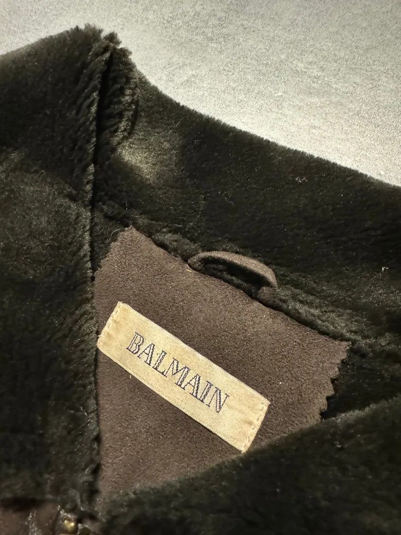 Balmain × Vintage Balmain Brown Trench Suede Leather Fur Coat Size S / US 4 / IT 40 - 6 Thumbnail