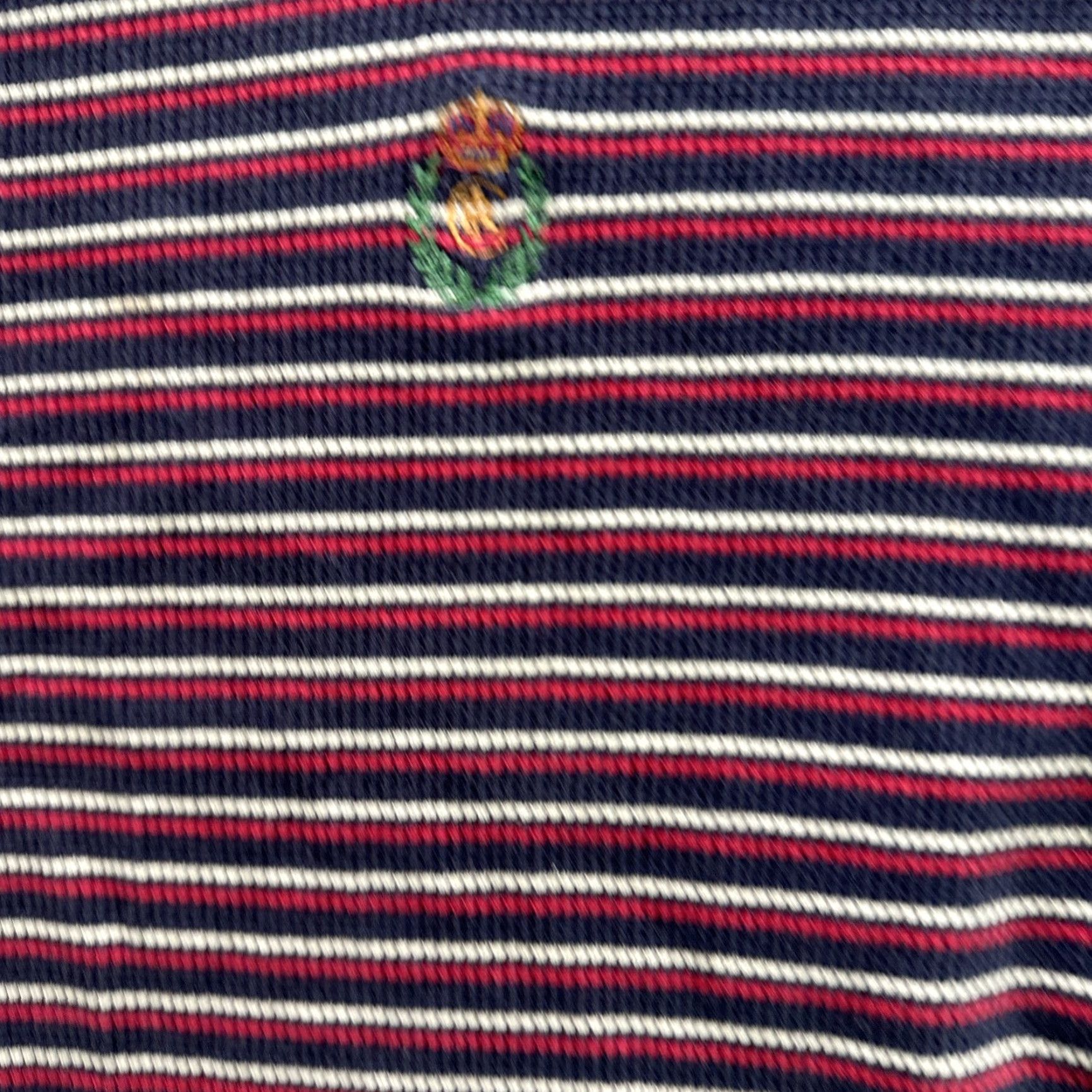 Chaps Chaps Ralph Lauren Sweater Mens Large Striped Waffle-Knit Crest Pullover Navy Red White Crewneck Size US L / EU 52-54 / 3 - 6 Thumbnail
