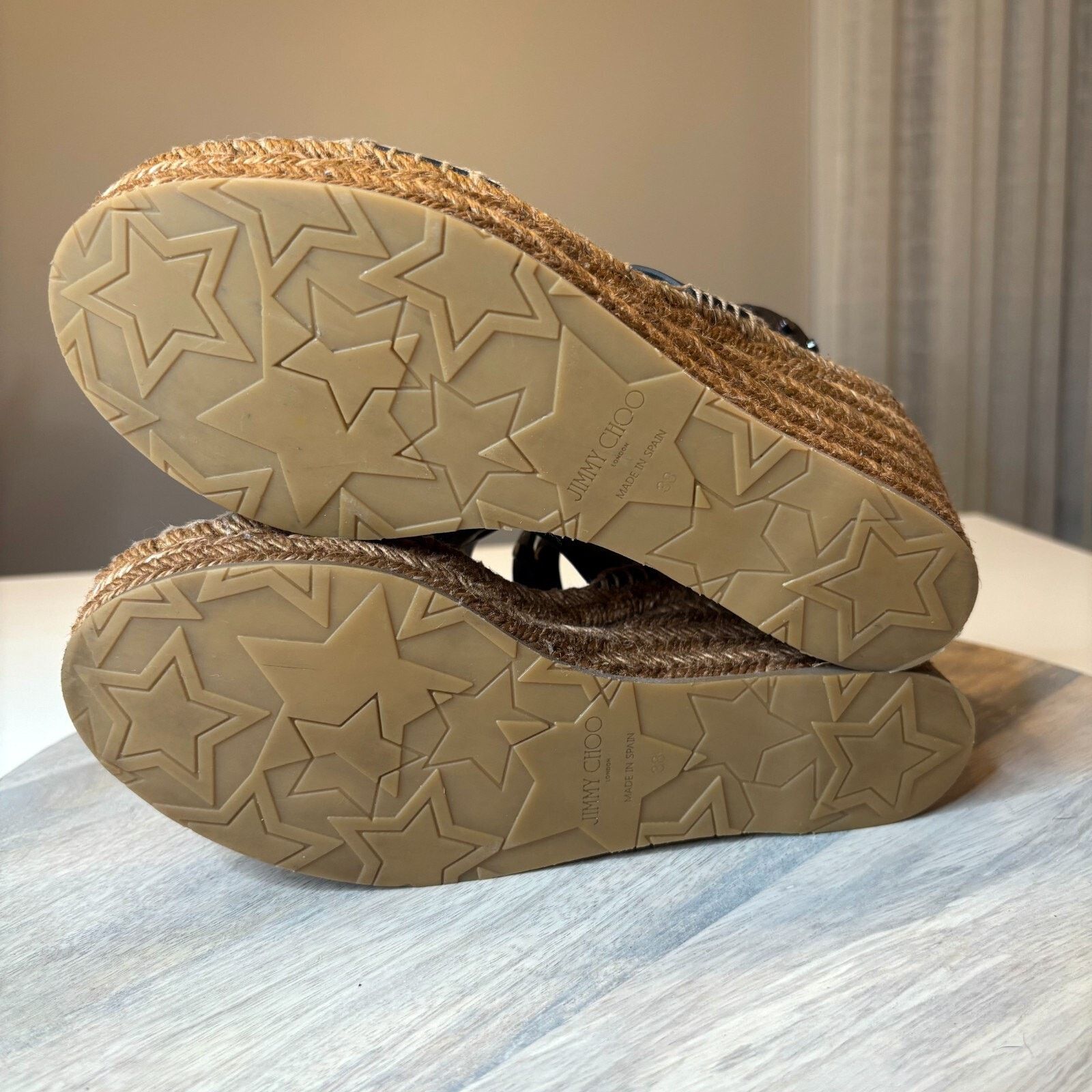 Jimmy Choo Jimmy Choo Raffia Stud Danica Wedge Sandals US Size 8 EU 38 Size US 8 / IT 38 - 12 Thumbnail