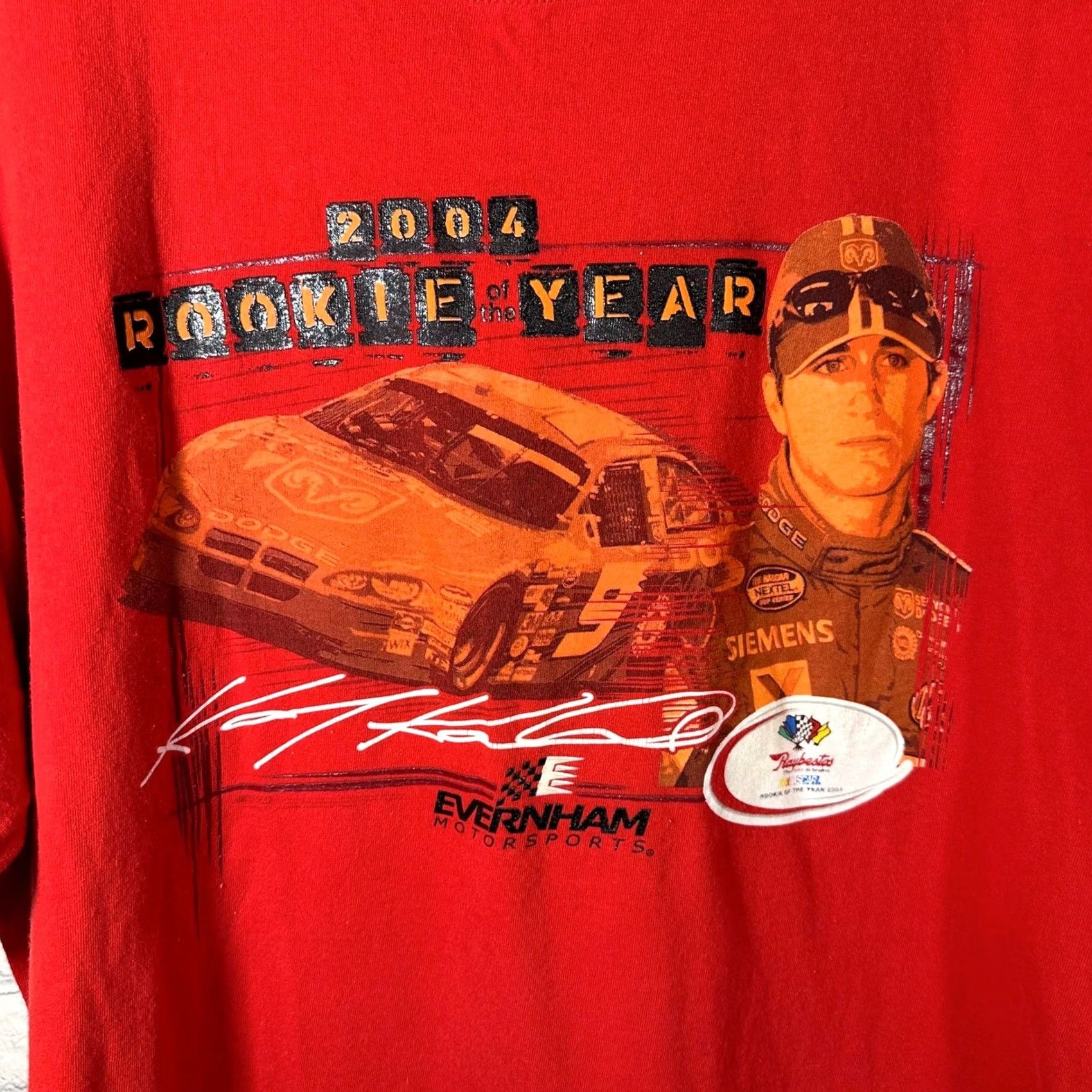 Chase Authentics VINTAGE Chase Authentics Kasey Kahne NASCAR 2004 Rookie of the Year Red T-Shirt Mens XL Size US XL / EU 56 / 4 - 2 Thumbnail