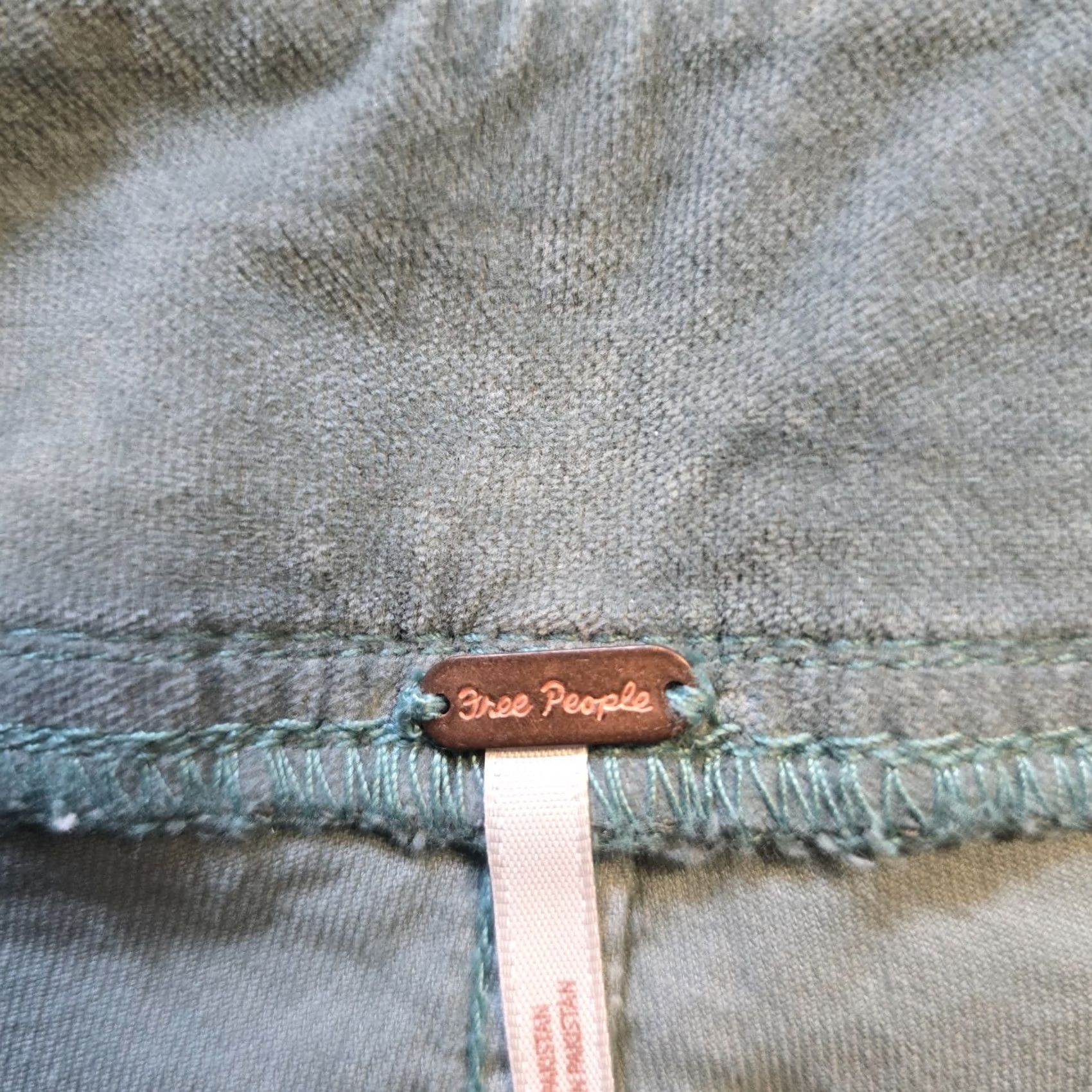 Free People Free People Pants Womens Small Green Velour Side Zip Cropped Bootcut Casual Size 28" / US 6 / IT 42 - 5 Thumbnail