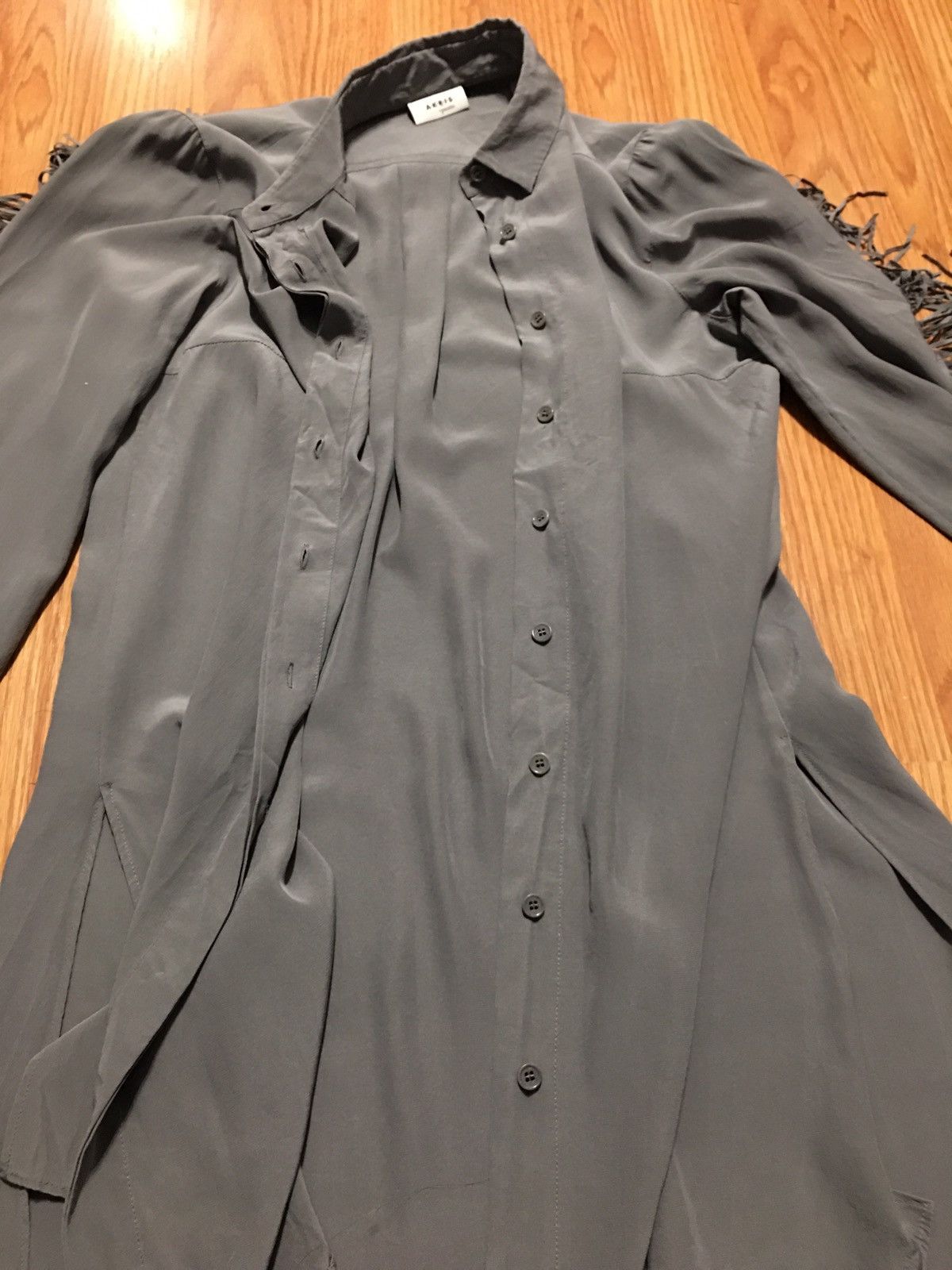 Akris AKRIS Silk Tunic Blouse Fringes Sleeves EU34 US4 Size S / US 4 / IT 40 - 13 Thumbnail