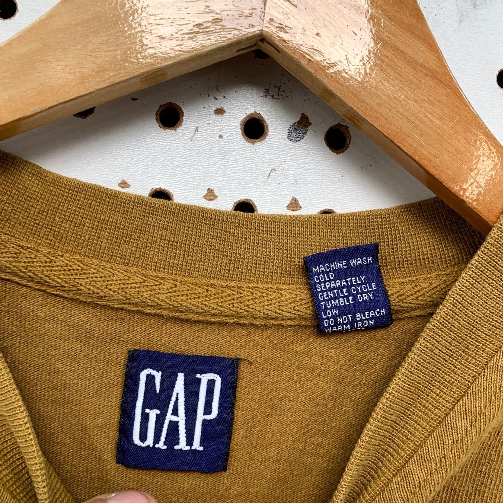 VINTAGE Gap Shirt Mens Large Brown Long Sleeve Heavyweight 100% Cotton