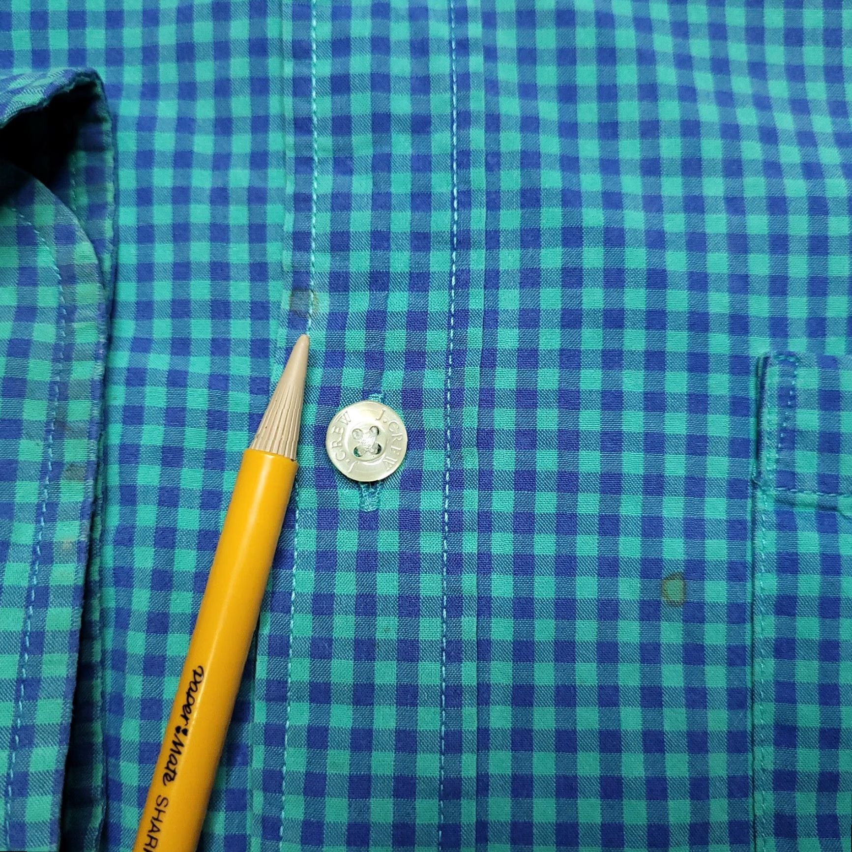 J.Crew VINTAGE J.CREW Blue Green Check Plaid Button-Up Long Sleeve Shirt Adult Small Cotton Mens Size US S / EU 44-46 / 1 - 4 Thumbnail