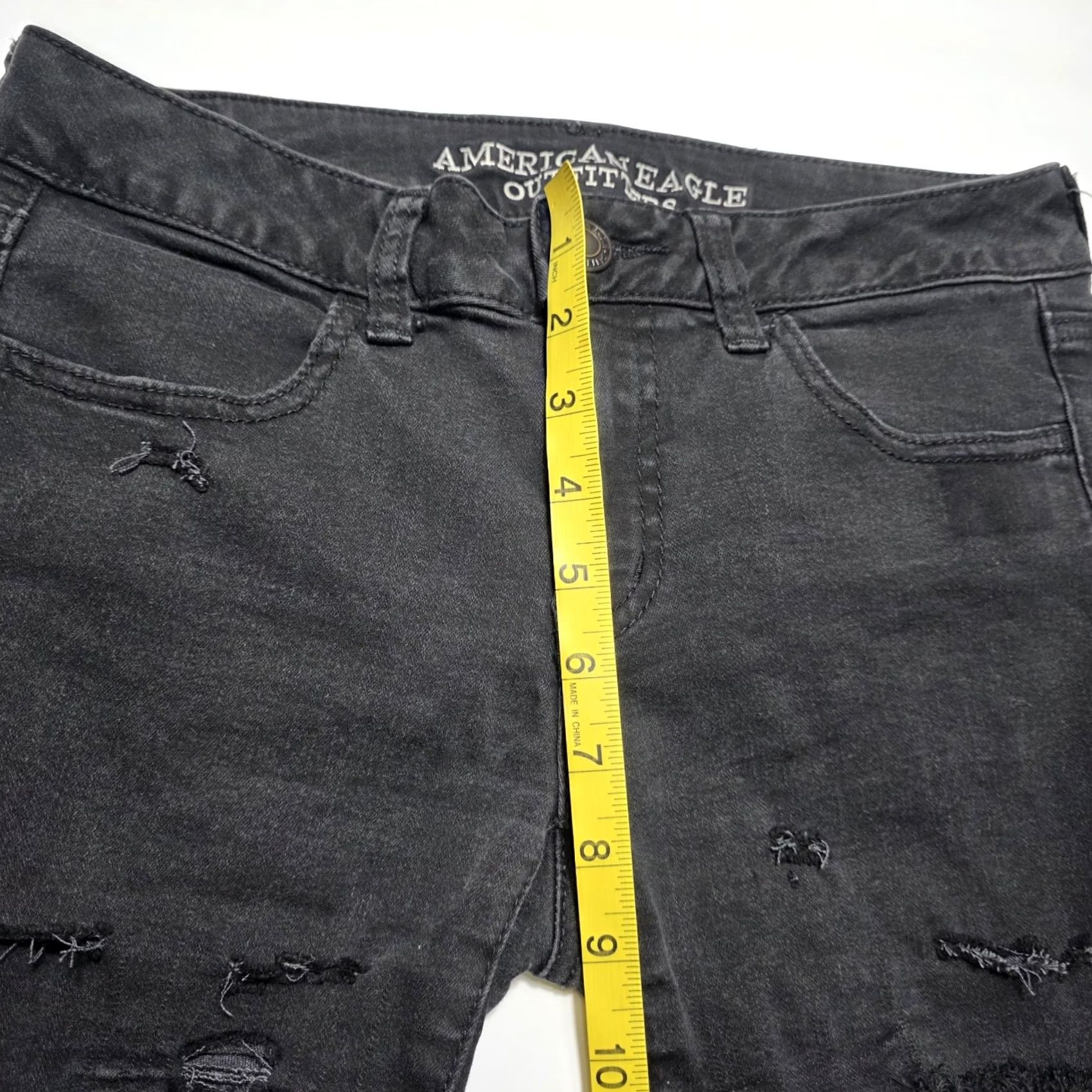 American Eagle Outfitters American Eagle Outfitters Black Jegging Denim Jean Shorts Women’s 6 Size 28" / US 6 / IT 42 - 3 Thumbnail