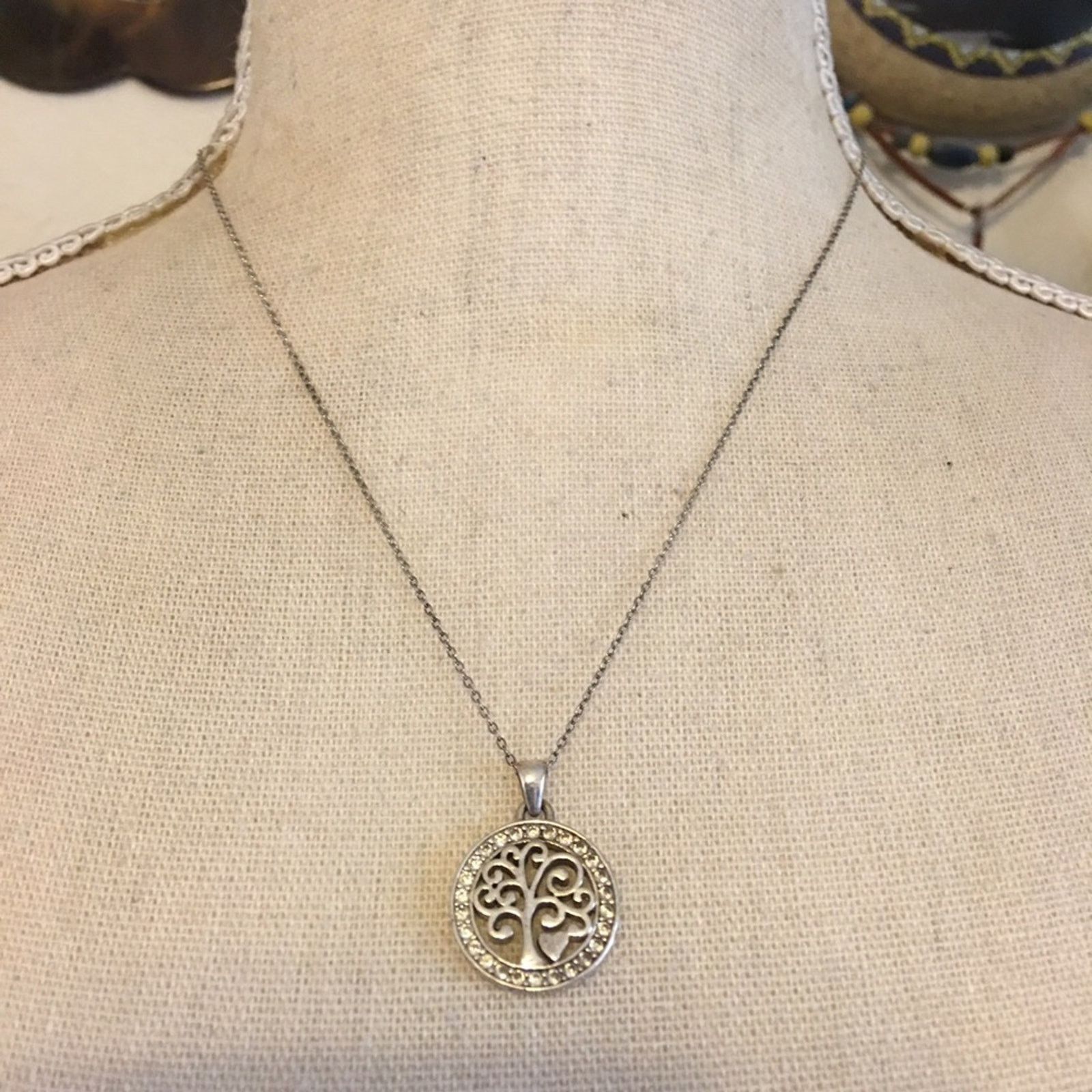 Jewelry LA Gem inlaid cz family tree pendant on chain Size ONE SIZE - 1 Thumbnail