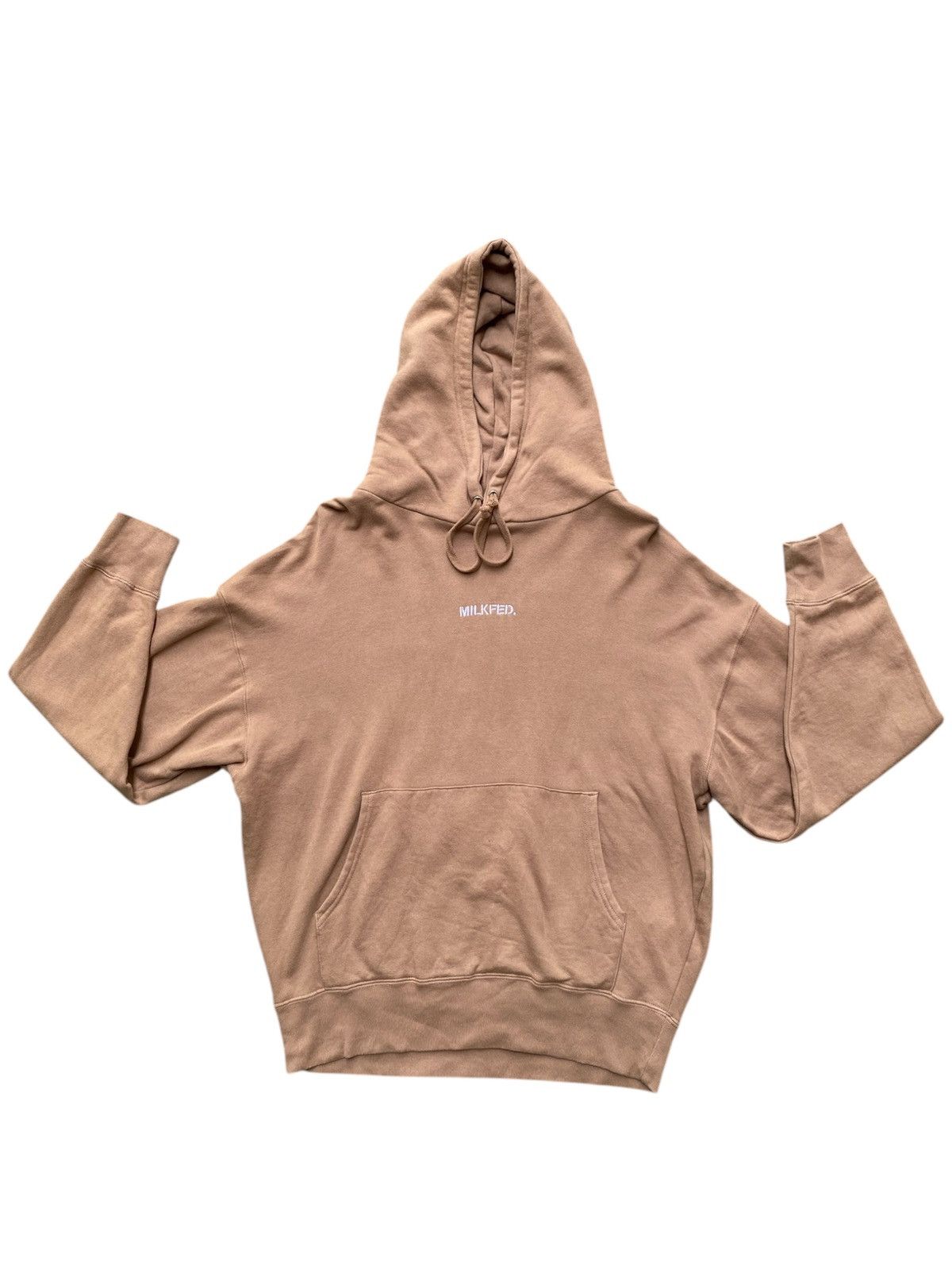Japanese Brand Vintage Milkfed. Boxy Light Brown Pullover Hoodie Size US L / EU 52-54 / 3 - 1 Thumbnail