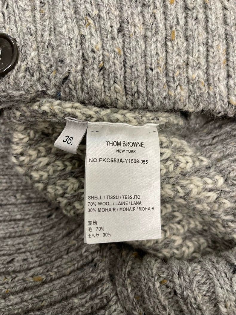 Thom Browne Thom Browne Gray four-striped wool horsehair cardigan sweat Size XS / US 0-2 / IT 36-38 - 7 Thumbnail