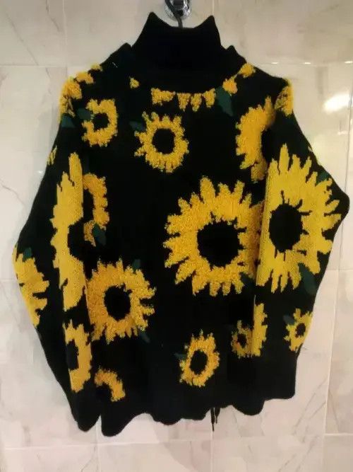 Japanese Brand Spring Flocking Floral Sweater Size US L / EU 52-54 / 3 - 2 Thumbnail