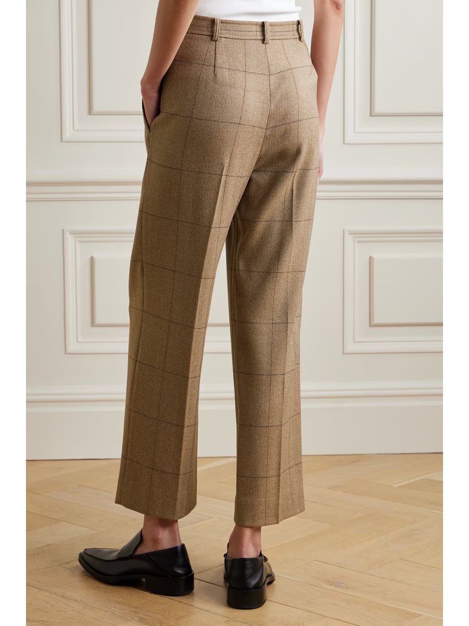 Loro Piana o1srvl11e0824 Yurik Cheviot Overcheck Trouser in Brown Size 26" / US 2 / IT 38 - 4 Thumbnail