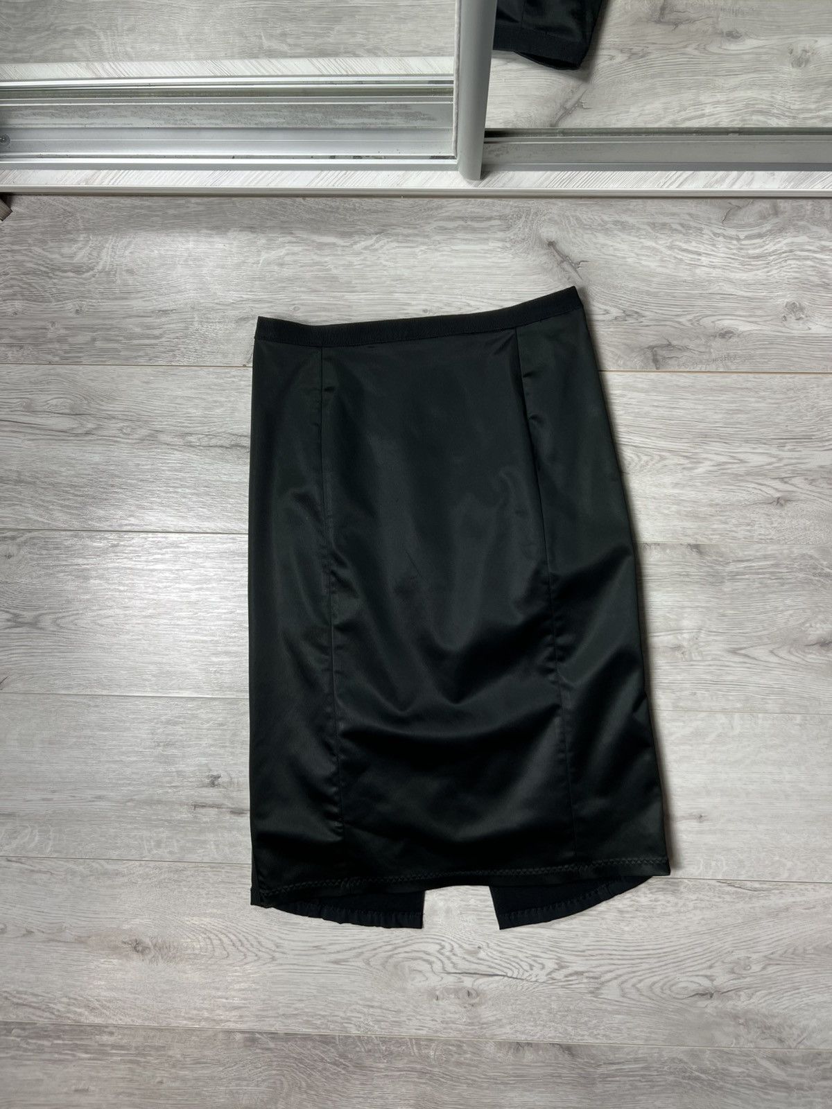 Dolce & Gabbana Dolce & Gabbana Black Satin Pencil Skirt D&G Size IT46 Size 32" / US 10 / IT 46 - 1 Thumbnail