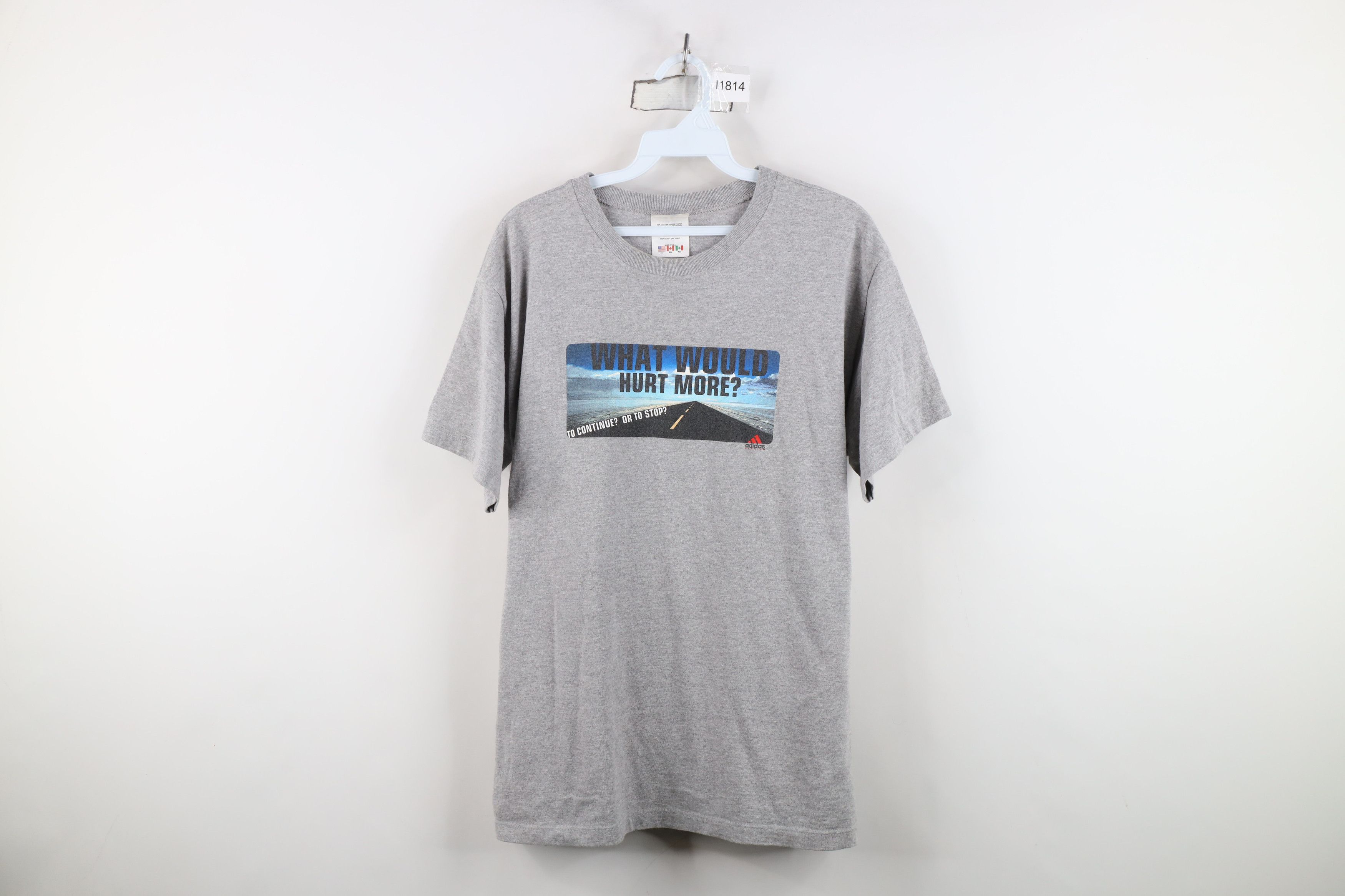 Adidas Vintage 90s Y2K Adidas Running Would Hurt More T-Shirt USA Size XL / US 12-14 / IT 48-50 - 1 Thumbnail