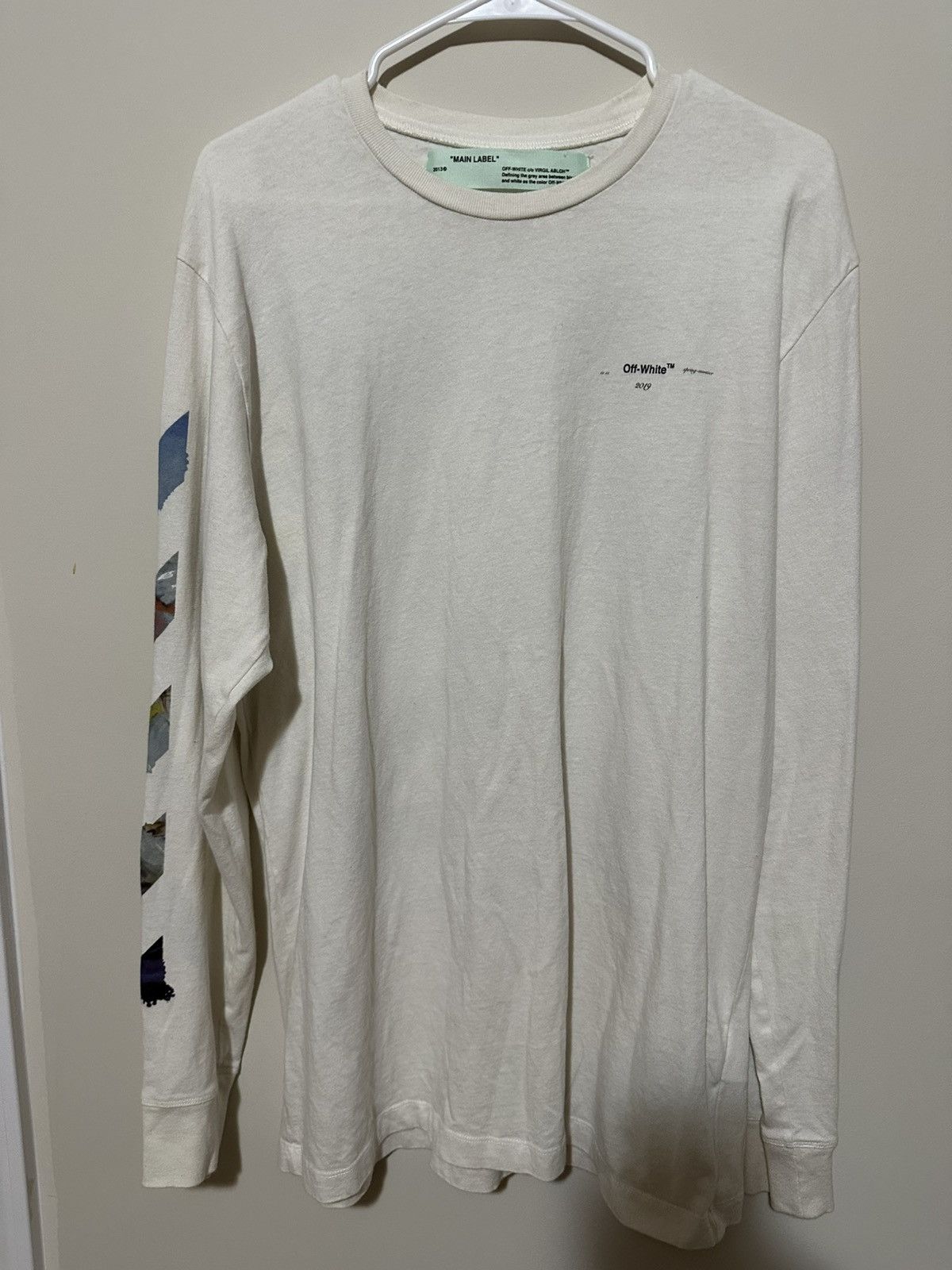 Off-White OFF-WHITE Long Sleeve Monet Diag Arrow Tee XXL Size US XXL / EU 58 / 5 - 1 Thumbnail