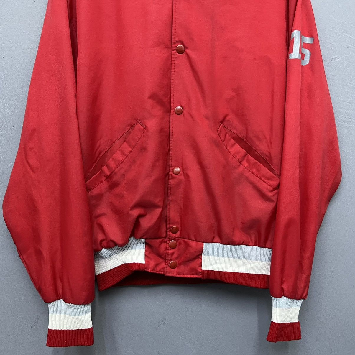 Vintage Vintage 90s PALOMAR Red Satin Varsity Jacket Made in Usa Size US M / EU 48-50 / 2 - 4 Thumbnail