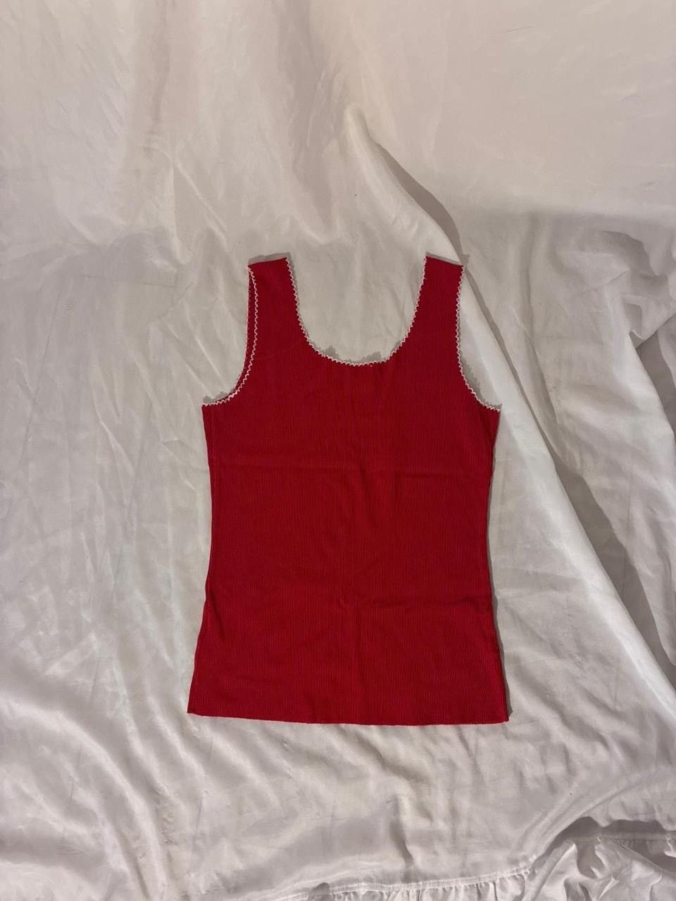 Tommy Hilfiger Vintage Tommy Jeans th Embroidered Ribbed Scoop Neck Tank Size L / US 10 / IT 46 - 6 Thumbnail
