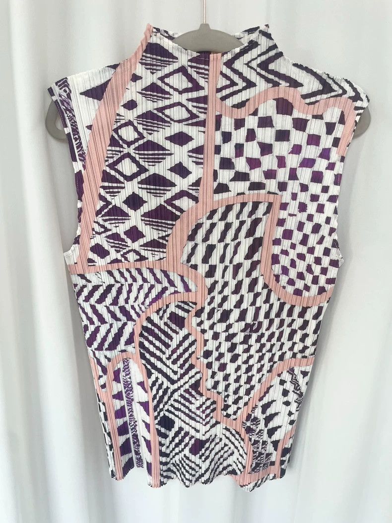Issey Miyake issey miyake size:3 Pink and purple multicolored vest Size XXS / US 00 / IT 34 - 1 Thumbnail