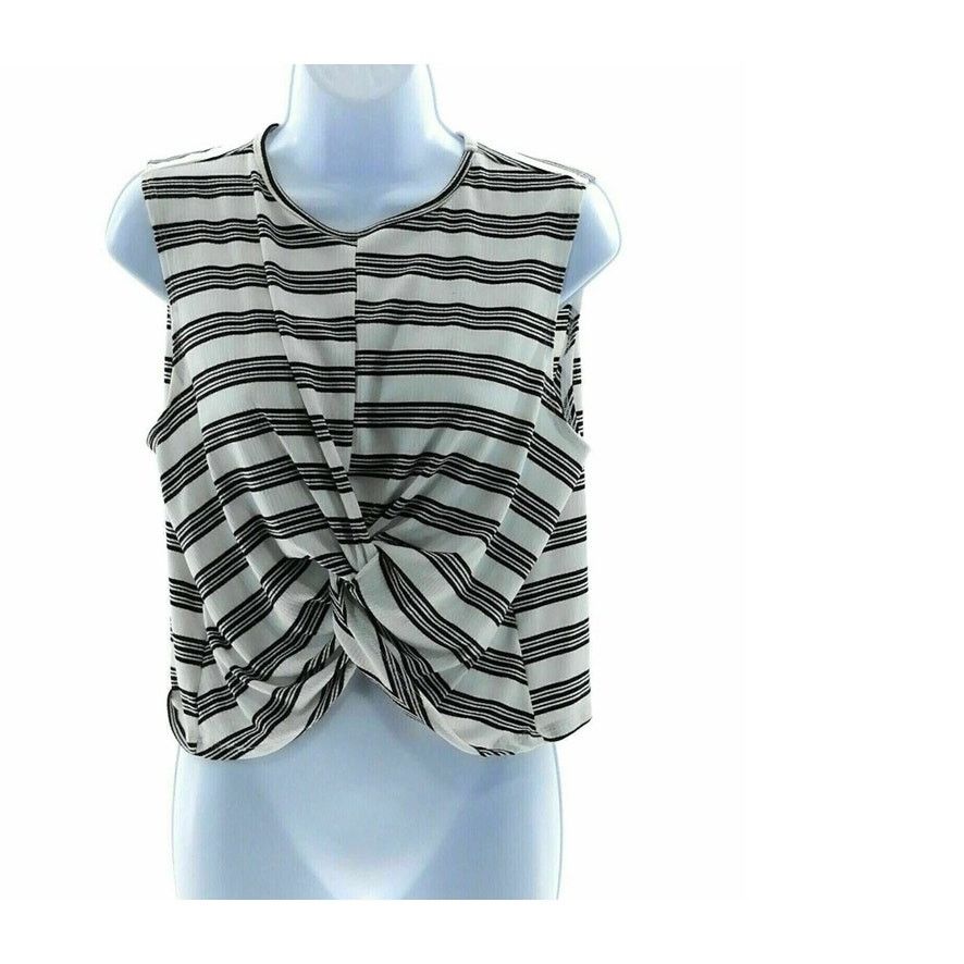 Other Adara Black White Stripe Crop Top Juniors XL USA Size XL / US 12-14 / IT 48-50 - 1 Thumbnail