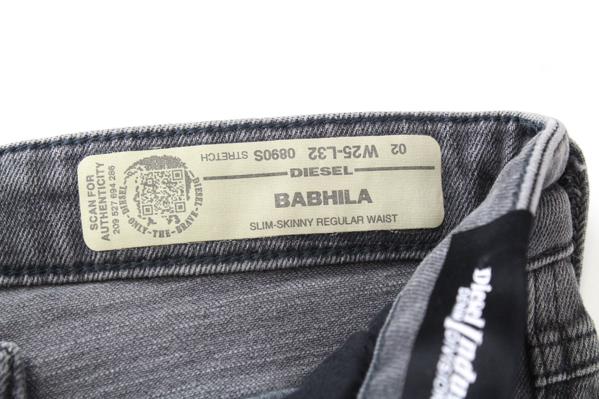 Diesel BABHILA 0890S W25/L32 Grey Stretch Jeans 70230 Size 25" / US 0 / IT 36 - 6 Thumbnail