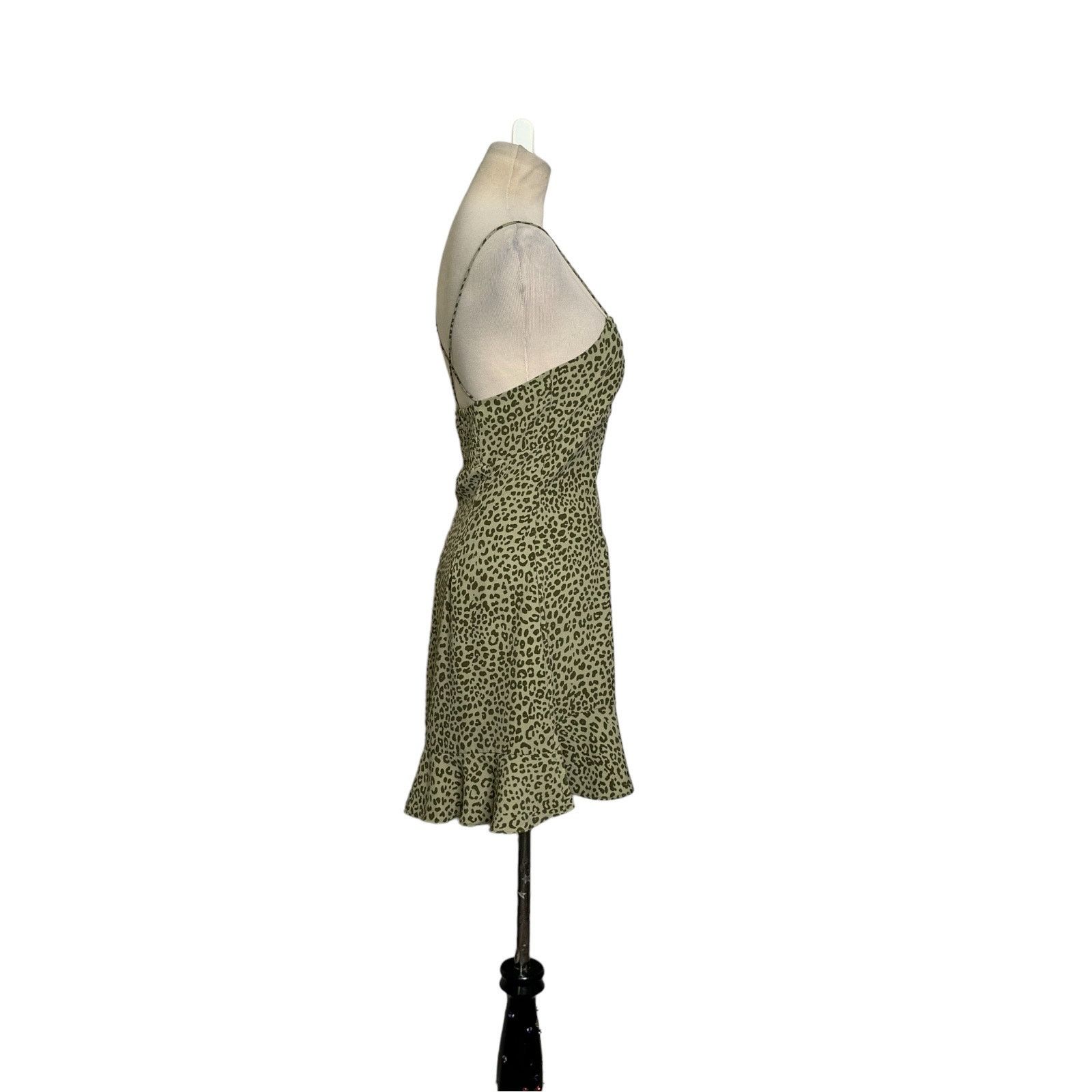 Zara Zara green animal print summer mini dress size small Size S / US 4 / IT 40 - 8 Thumbnail