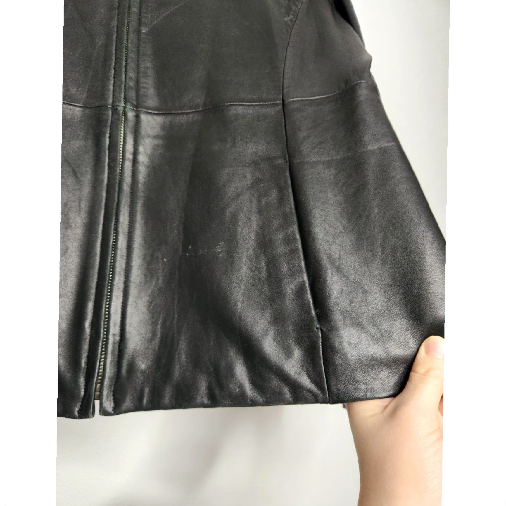 Vintage VINTAGE Valerie Stevens Leather Jacket Womens Large Biker HD Black Zip Jacket L Womens Leather Jacket Size L / US 10 / IT 46 - 3 Thumbnail